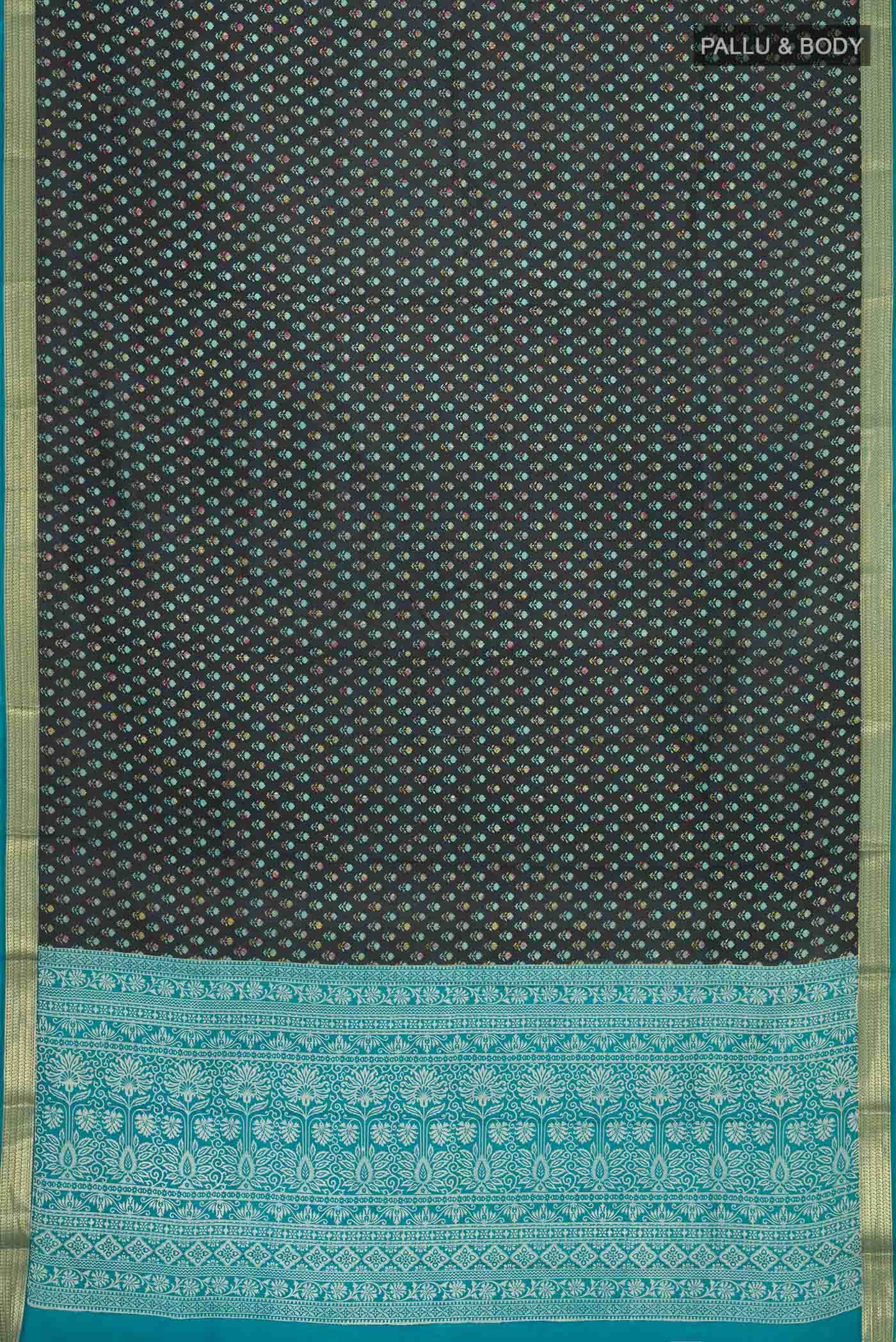 Black Printed Silk Saree