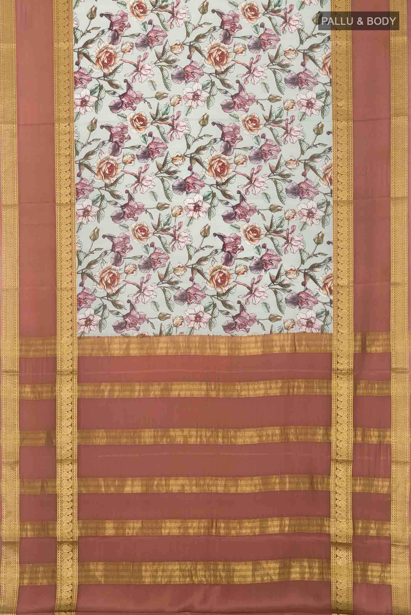 Green Mysore Crepe Saree