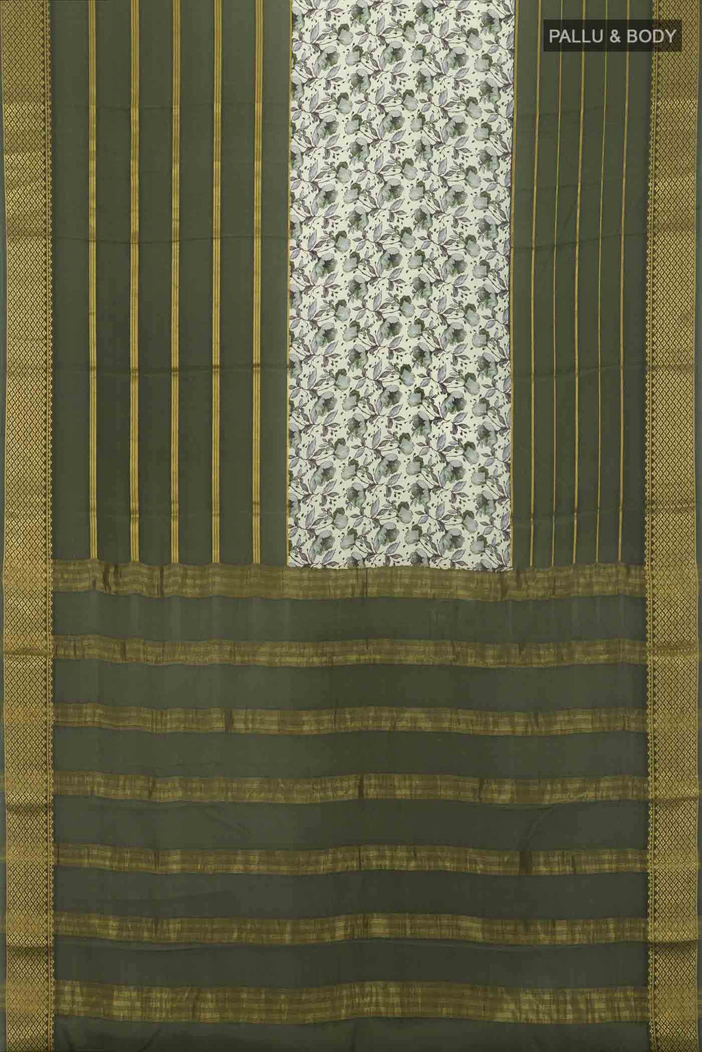 Yellow Mysore Crepe Saree
