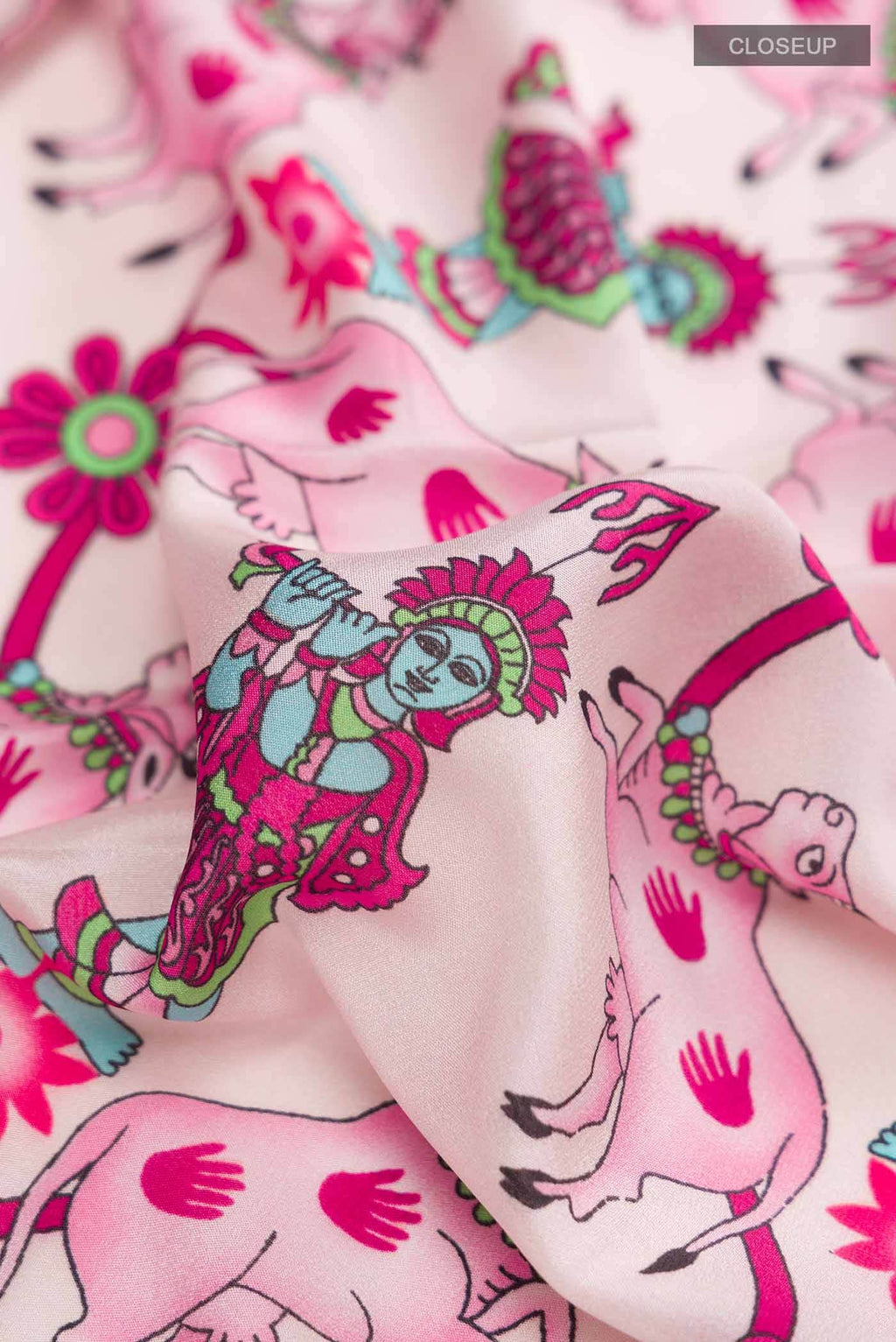 Pink Mysore Crepe Saree