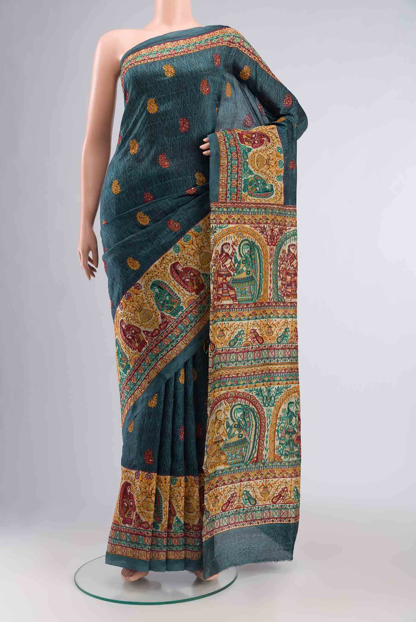 Blue Raw Silk Saree
