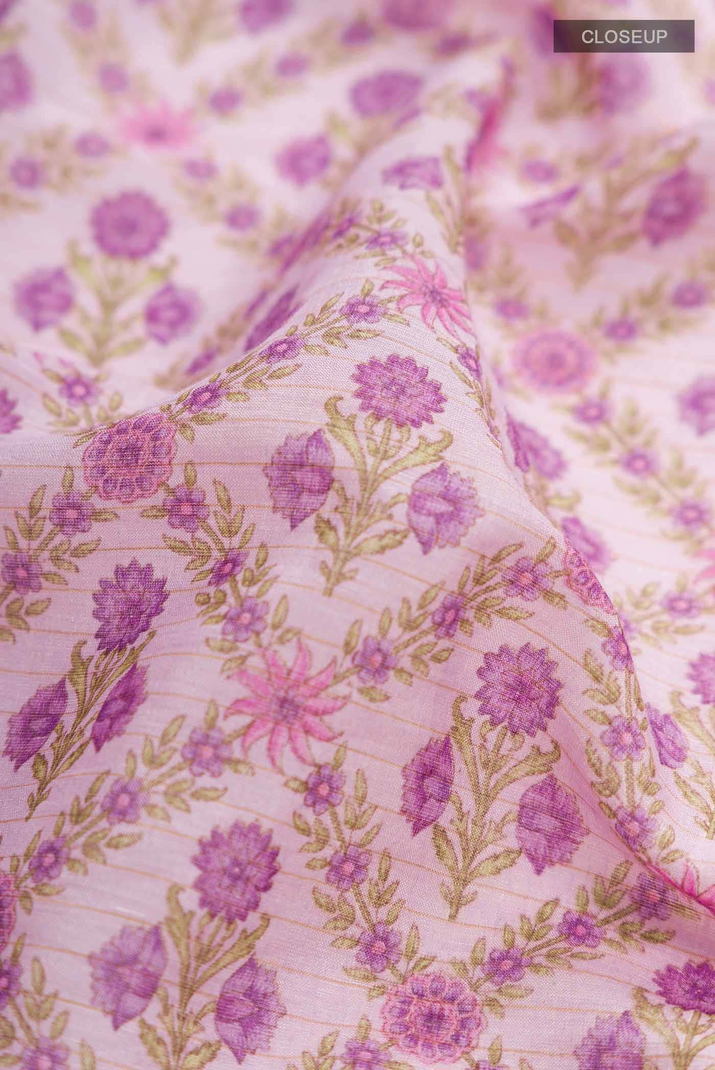 Lavender Tussar Silk Saree