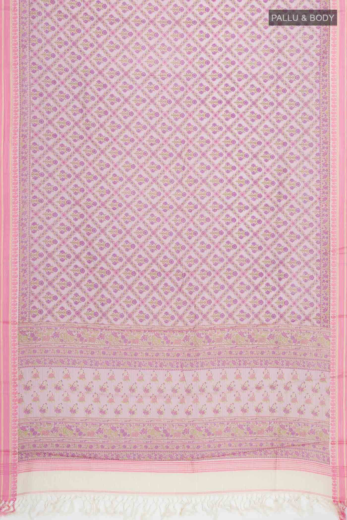 Lavender Tussar Silk Saree