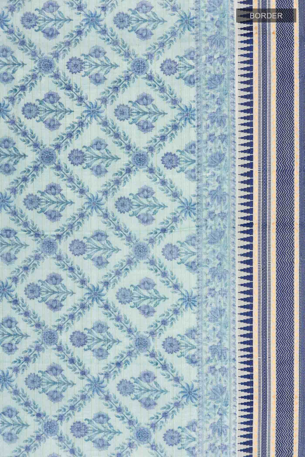 Blue Tussar Silk Saree