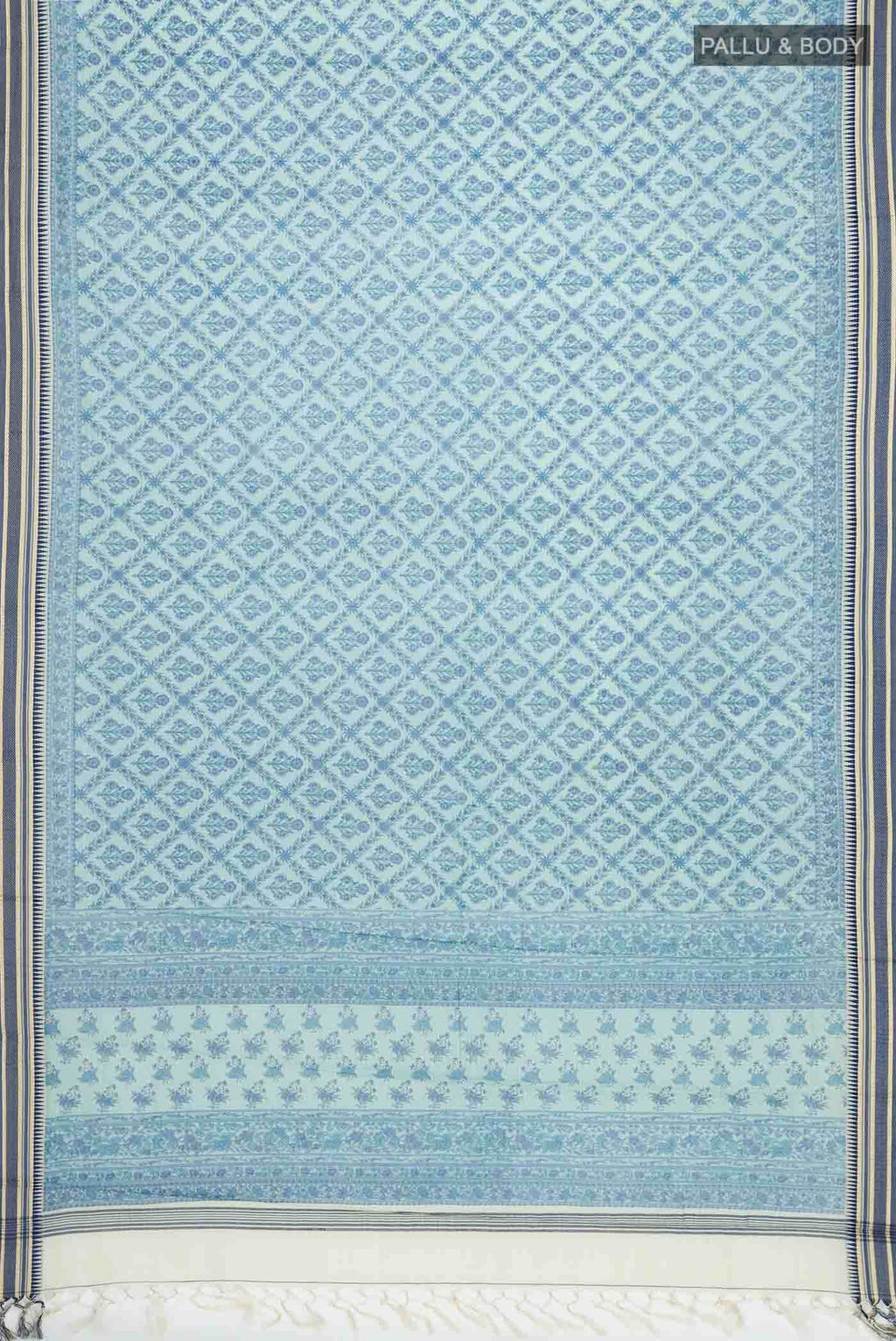 Blue Tussar Silk Saree