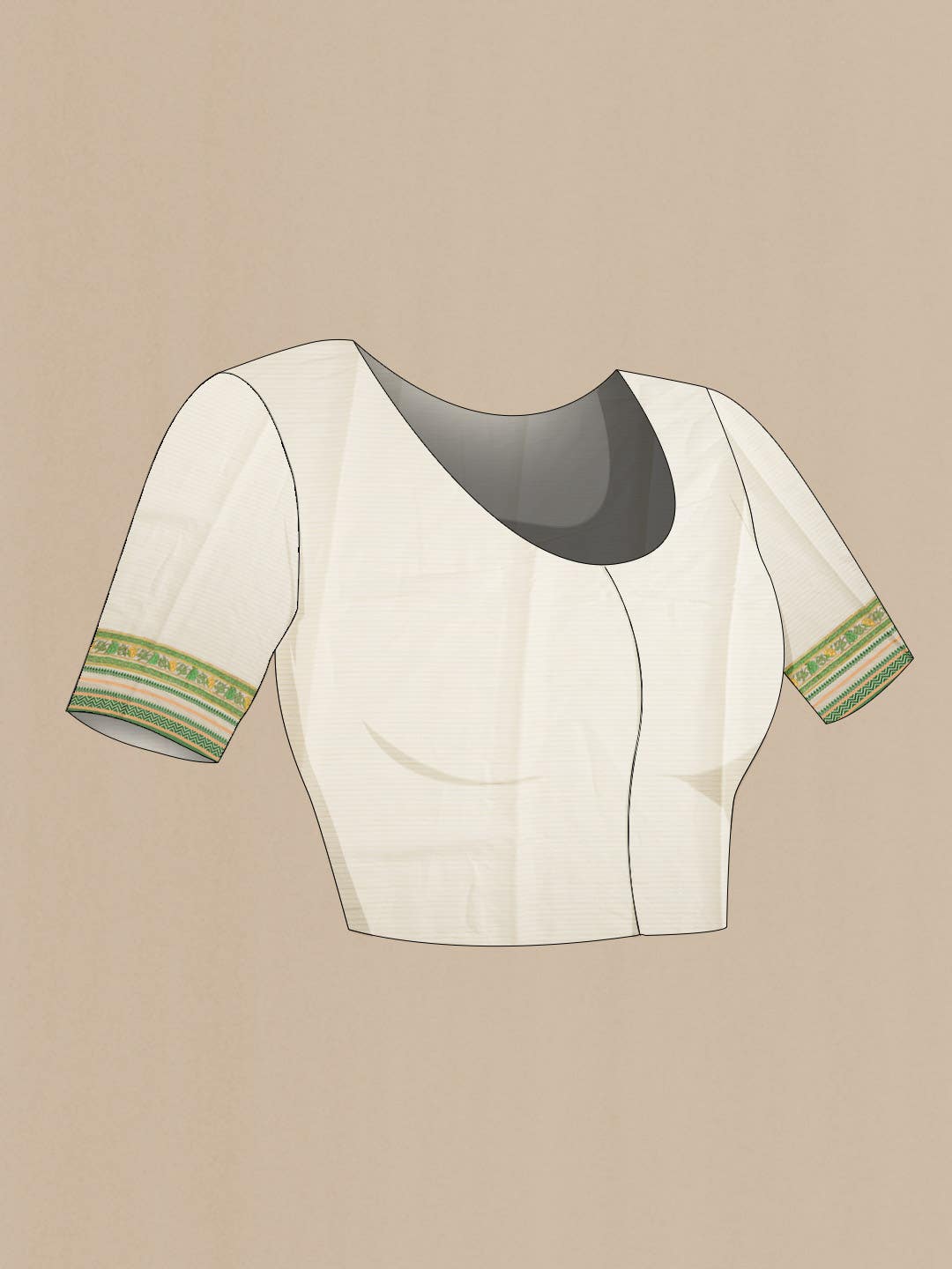 Beige Tussar Silk Saree