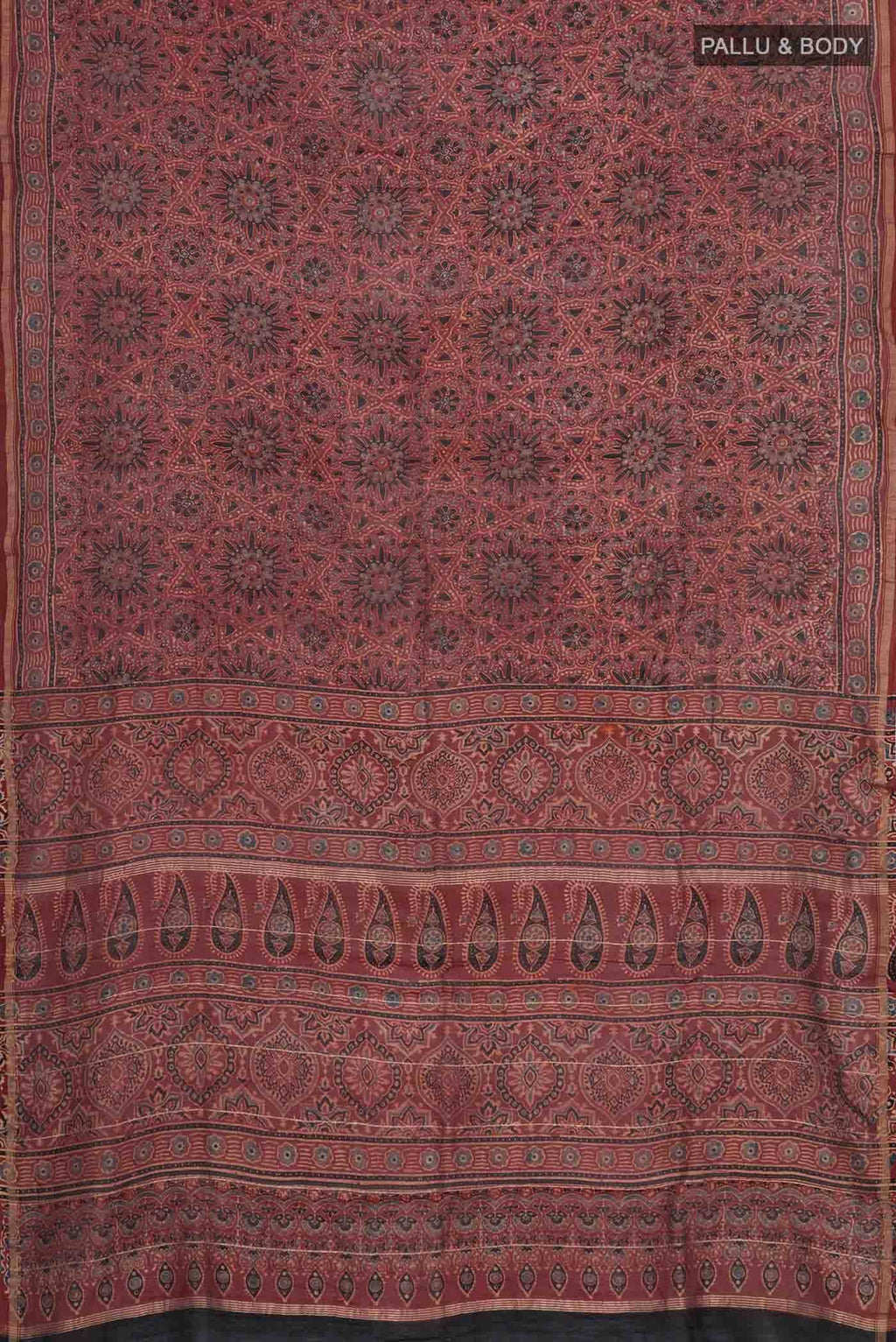 Rust Chanderi Silk Cotton Saree