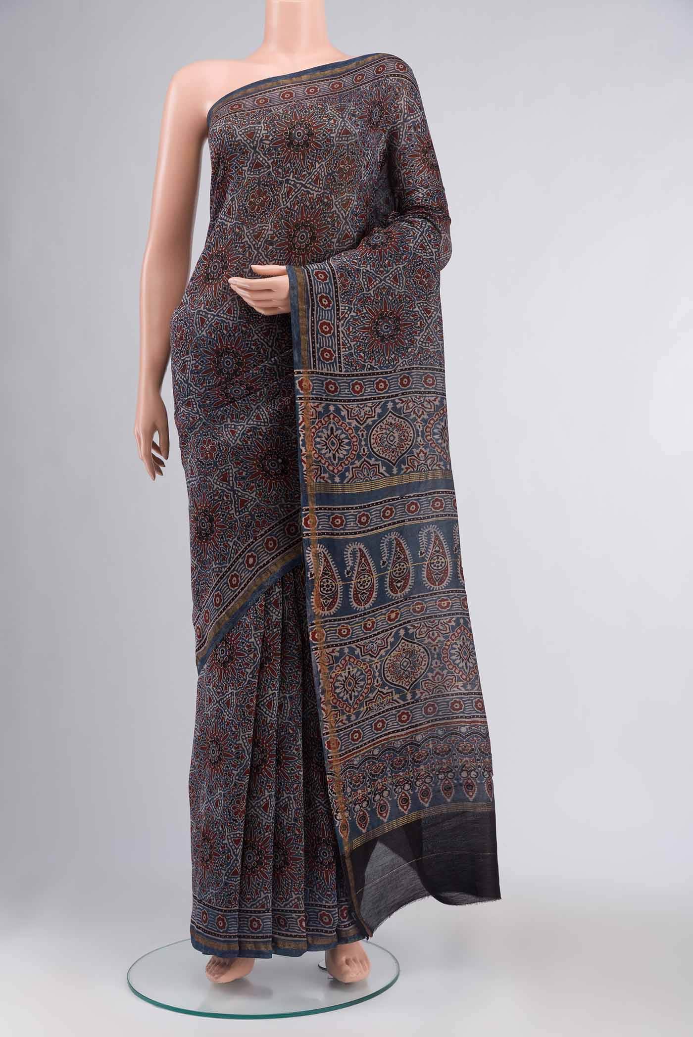 Blue Chanderi Silk Cotton Saree