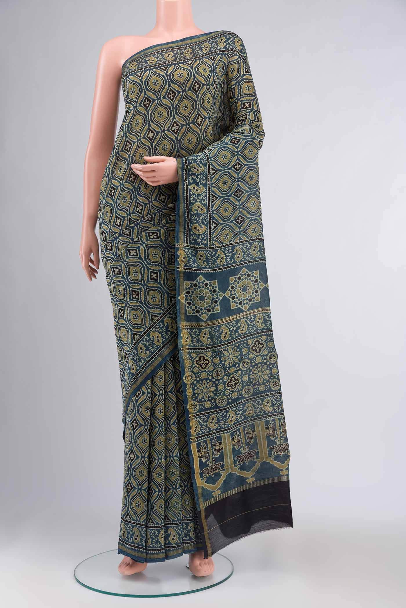 Blue Chanderi Silk Cotton Saree