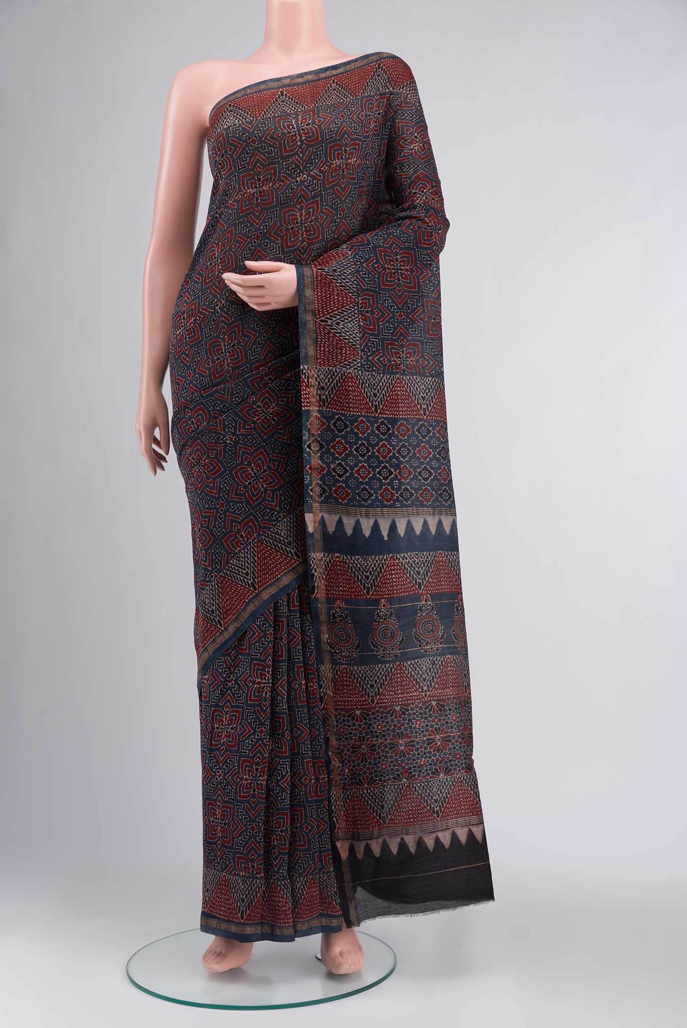 Blue Chanderi Silk Cotton Saree