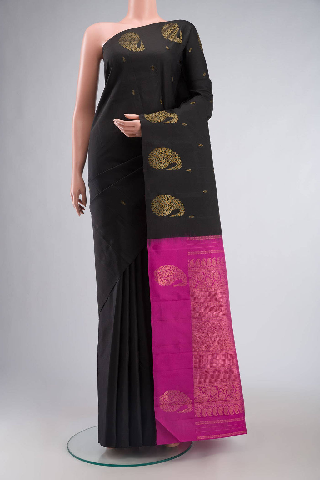 Black Kanchipuram Silk Saree