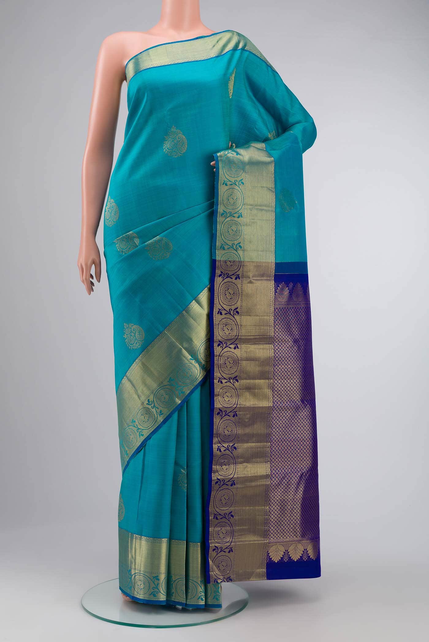 Blue Kanchipuram Silk Saree