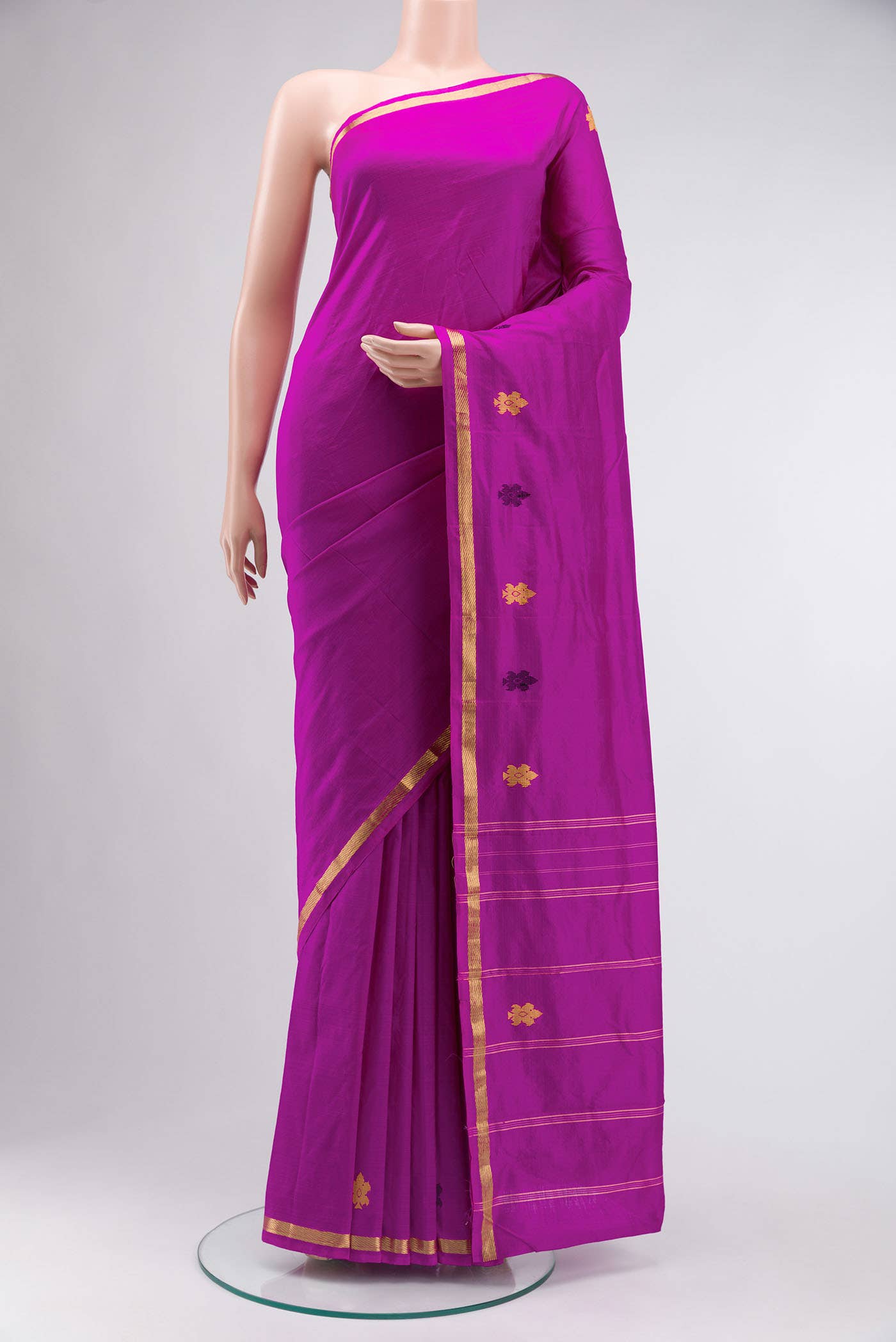 Dark Pink Kanchipuram Silk Saree