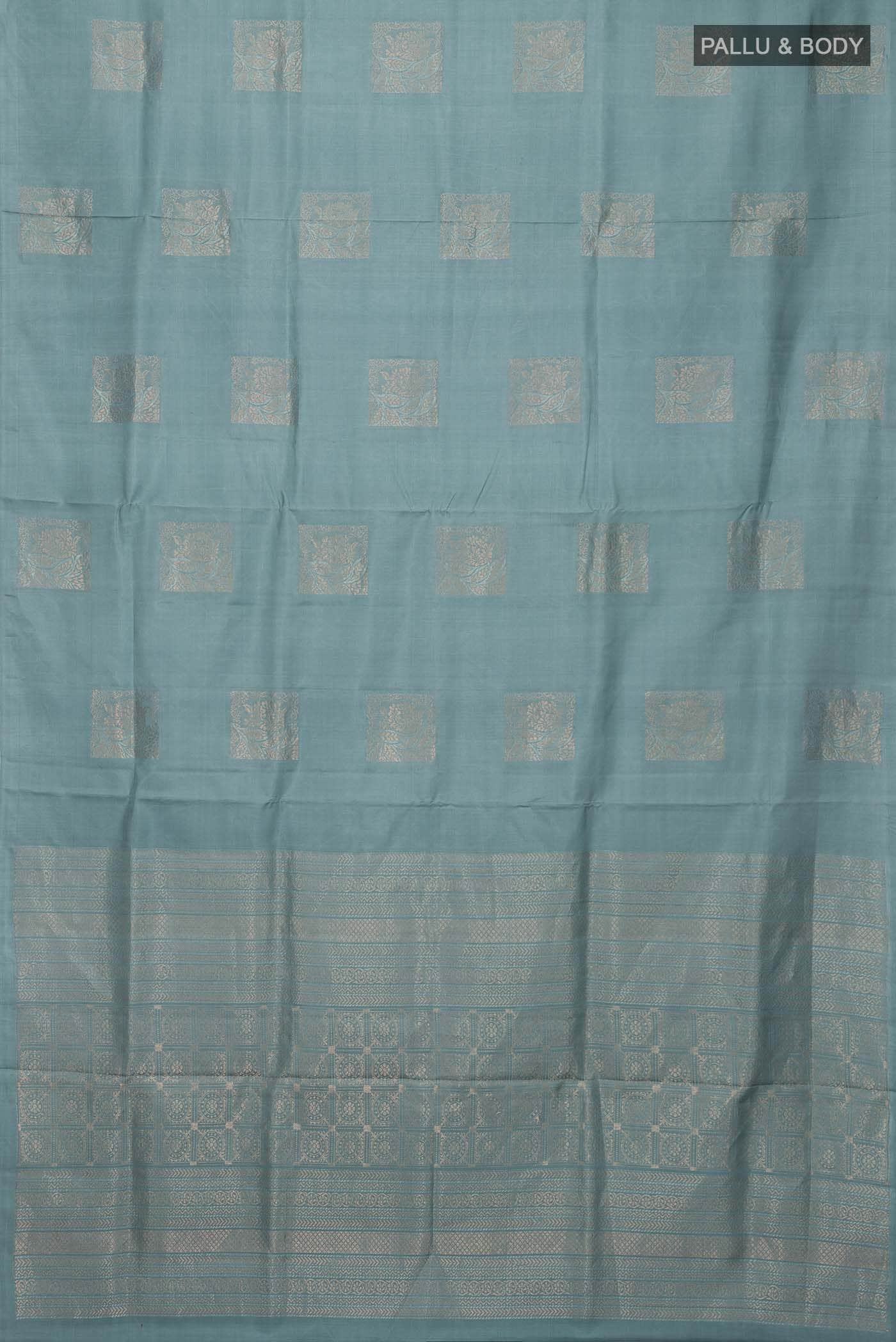 Blue Grey Soft Silk Saree