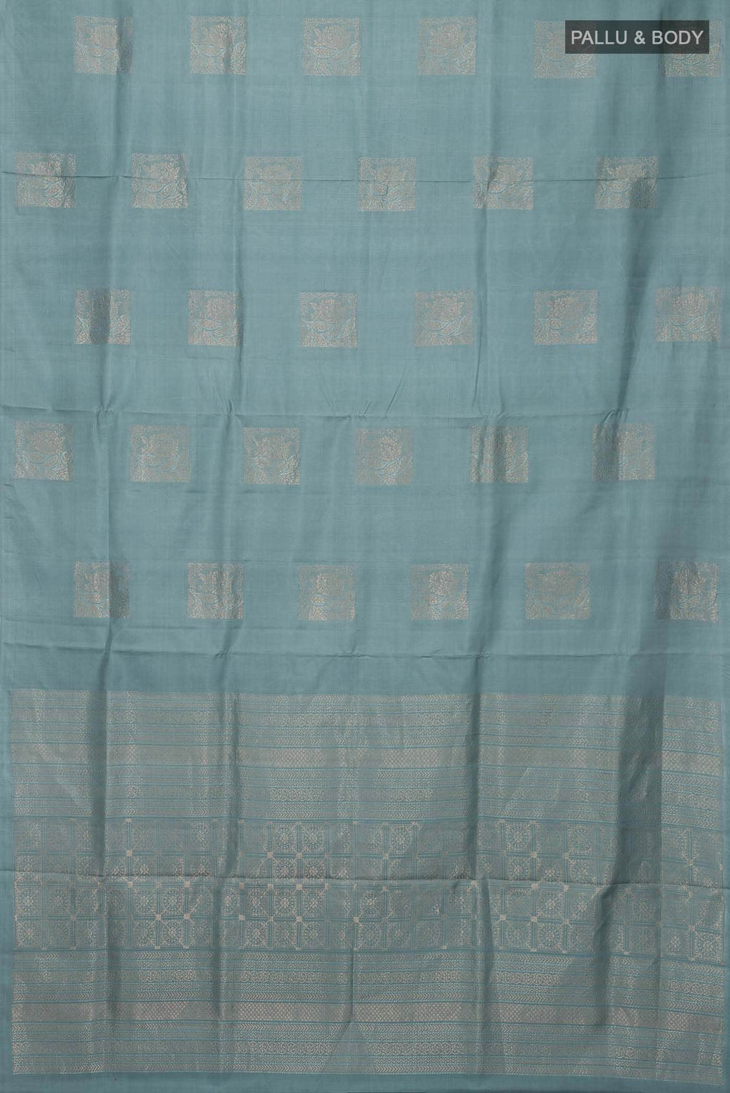 Blue Grey Soft Silk Saree