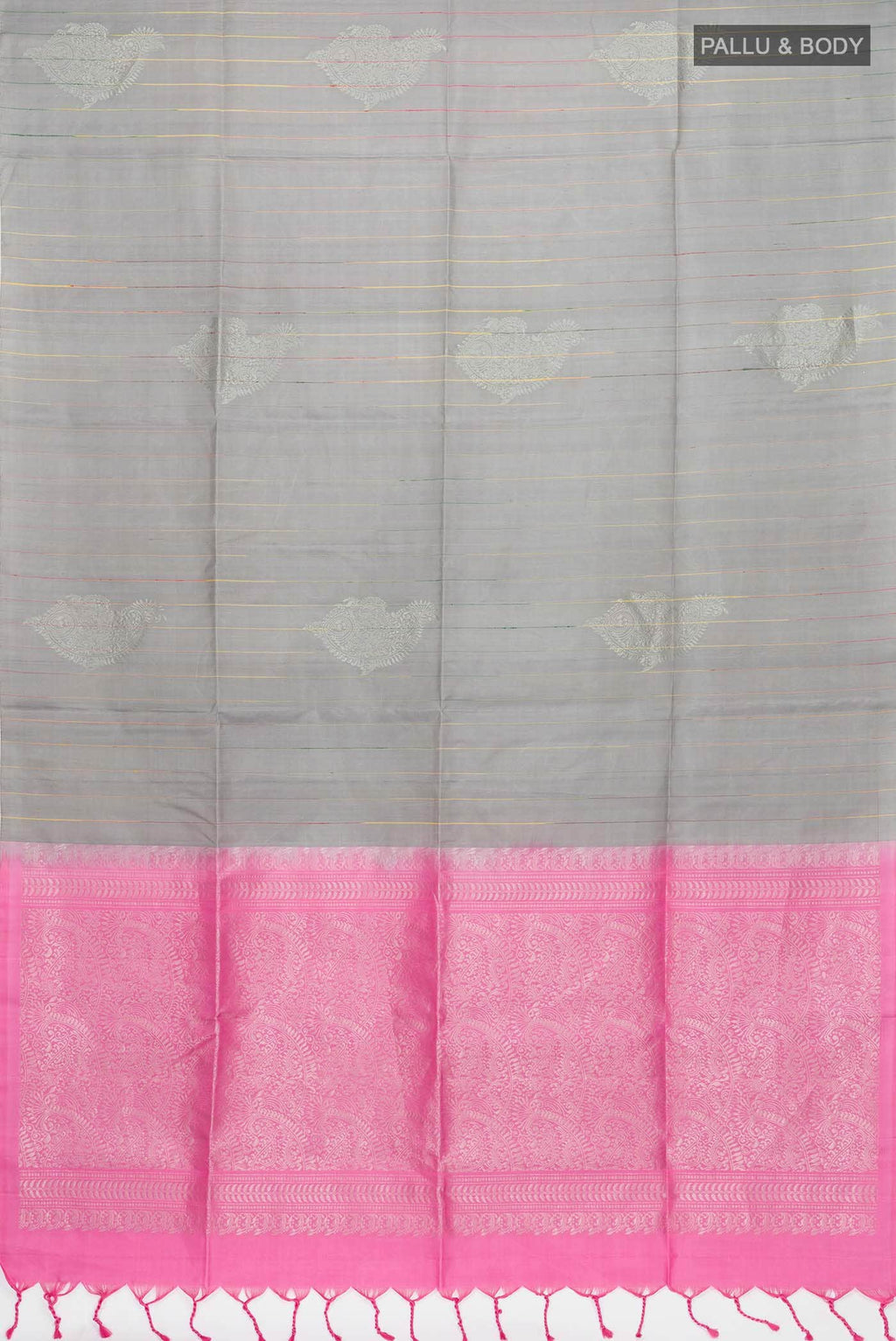 Grey Soft Silk Saree