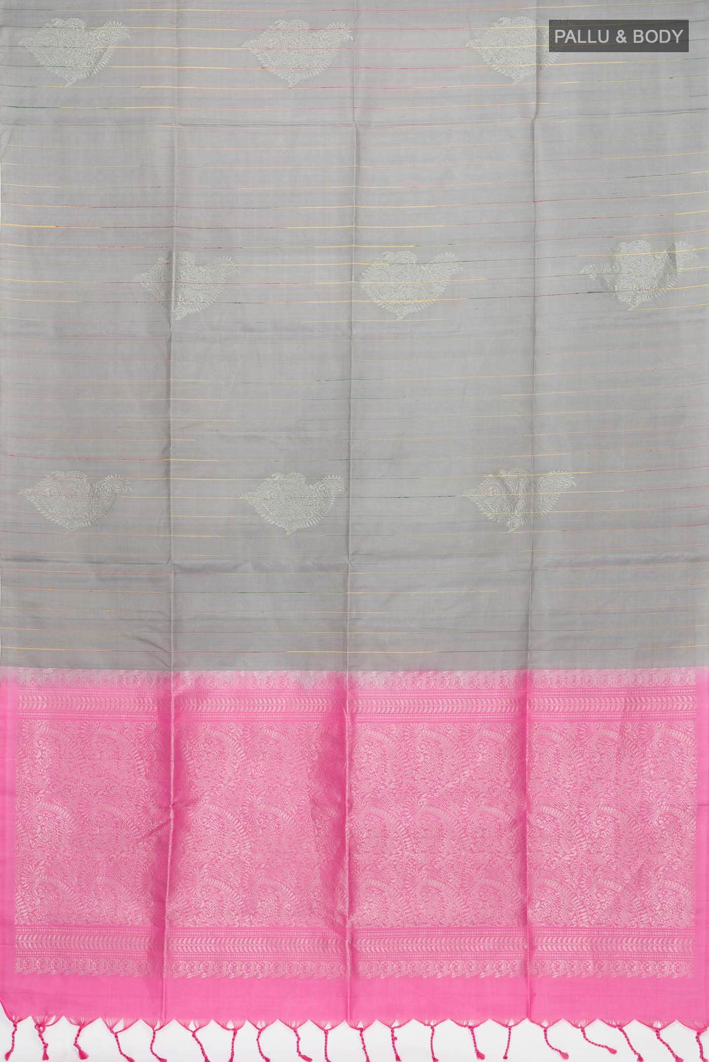 Grey Soft Silk Saree