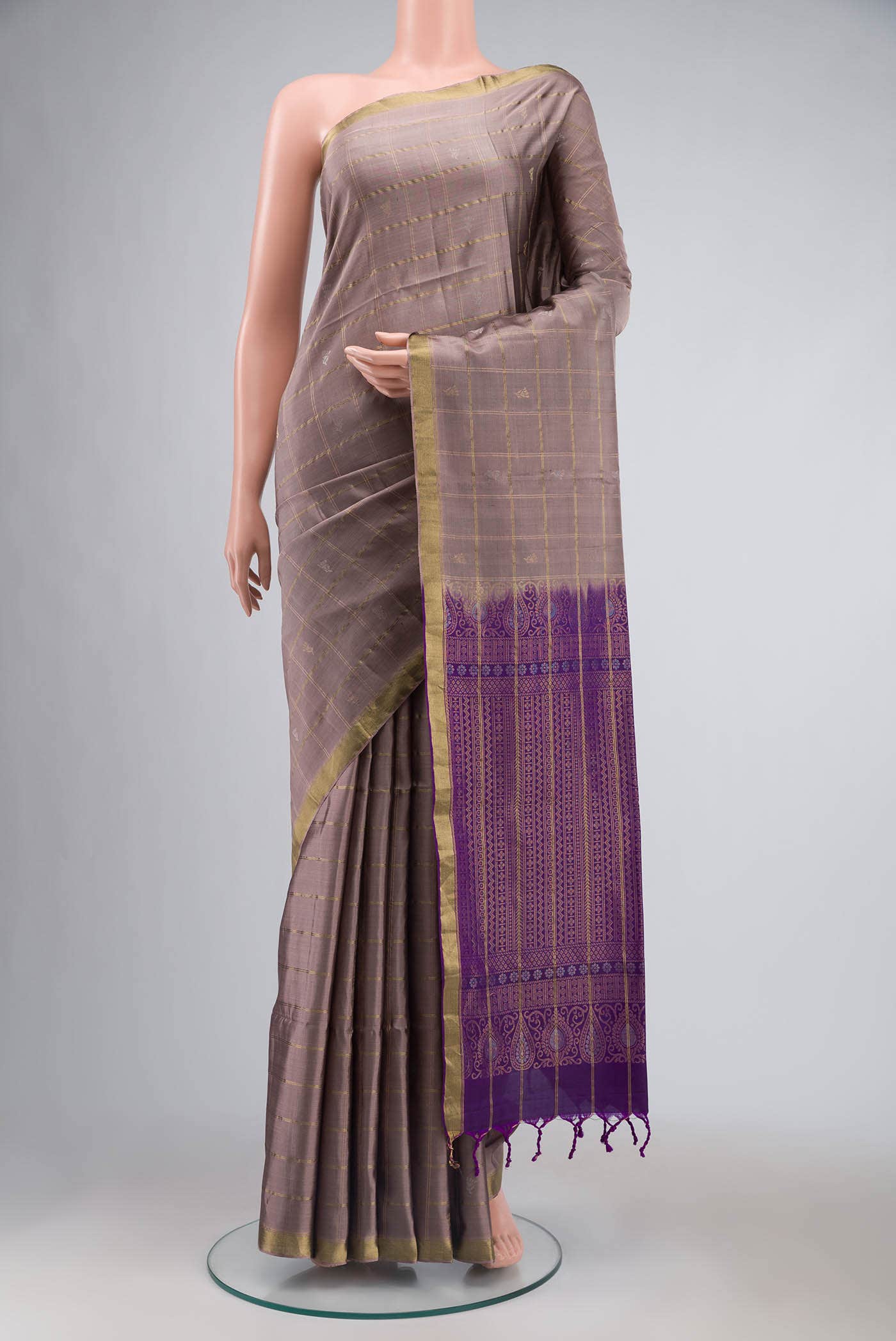 Dark Mauve Soft Silk Saree