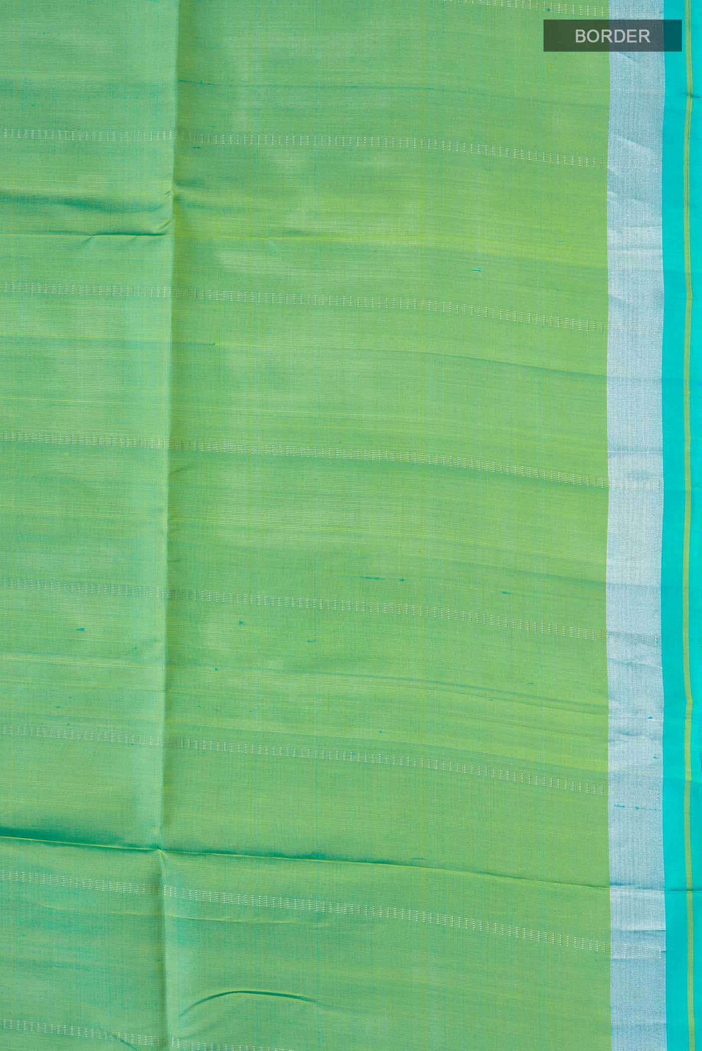 Green with Blue Dual Tone Soft Silk Saree