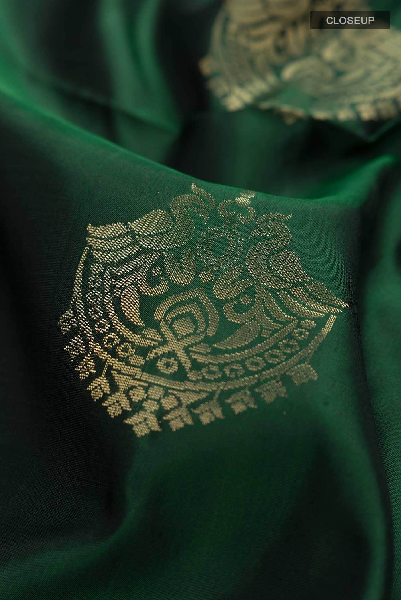 Bottle Green Soft Silk Saree