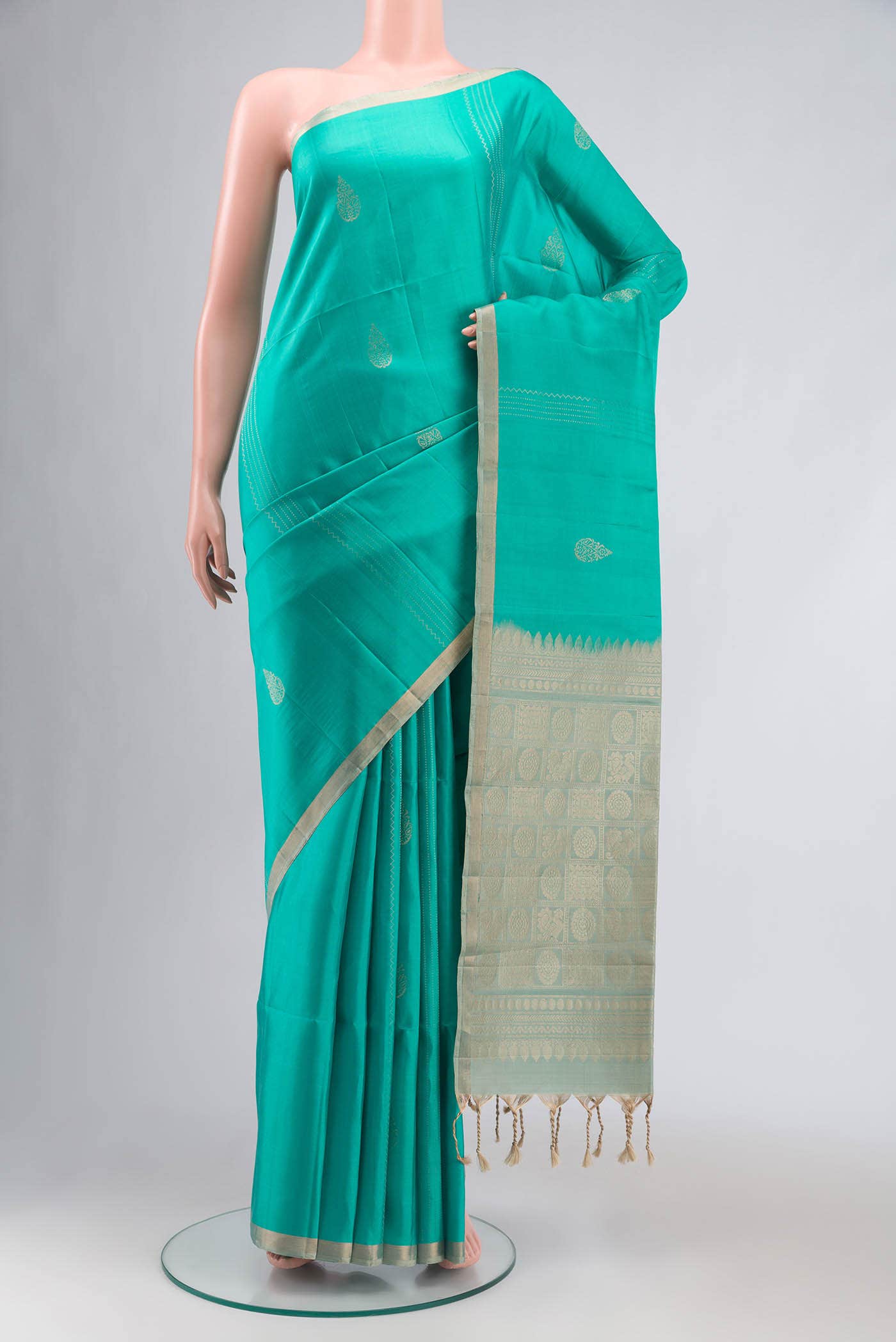 Sea Green Soft Silk Saree
