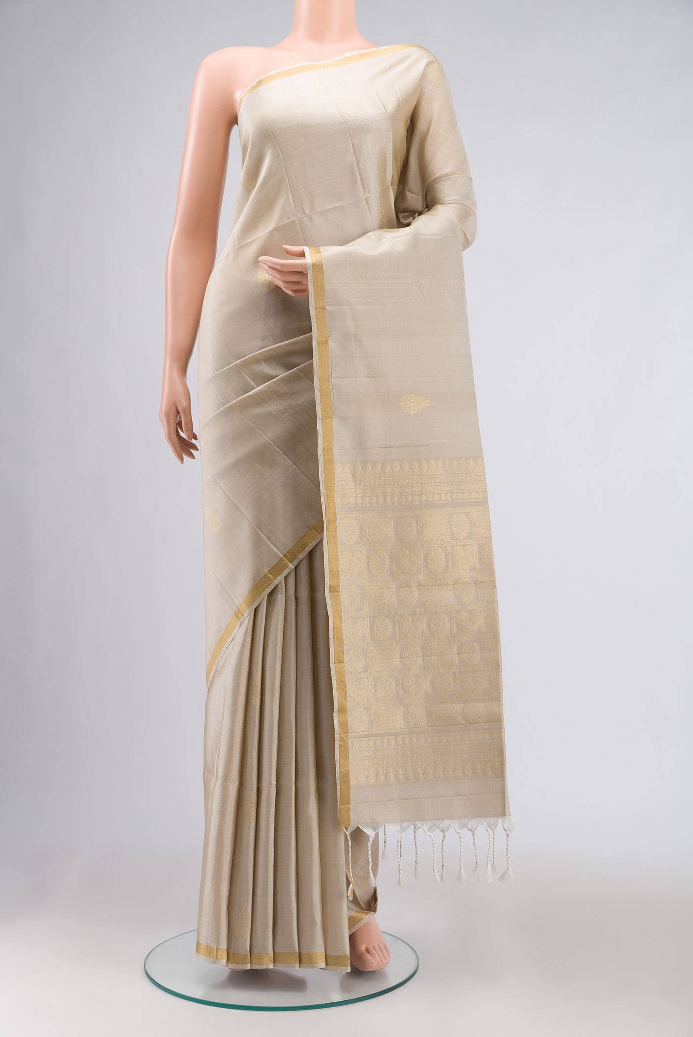 Beige Soft Silk Saree