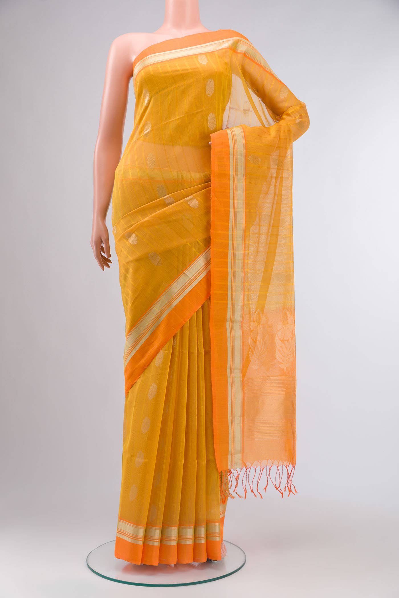 Yellow Silk Cotton Saree