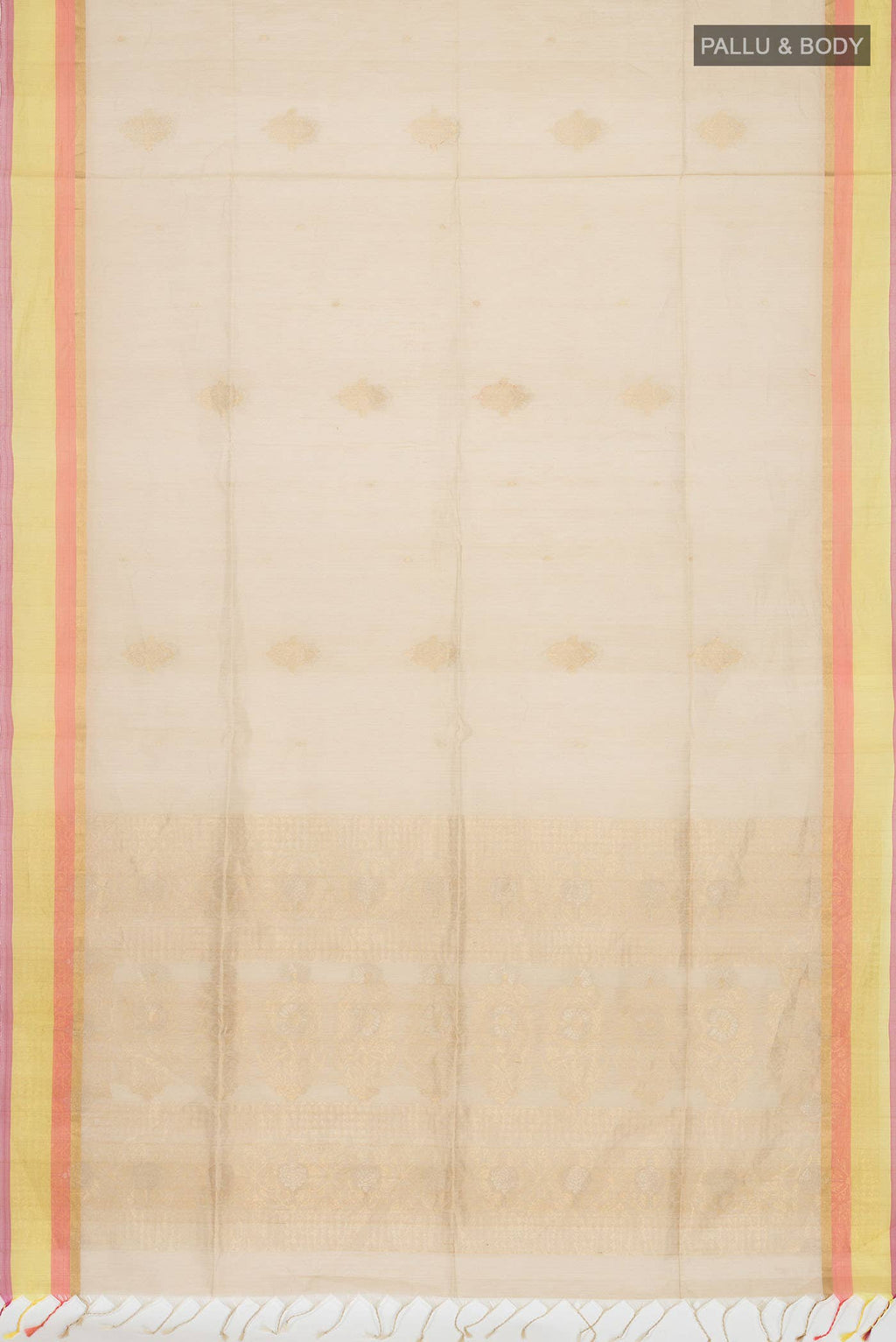 Beige Silk Cotton Saree