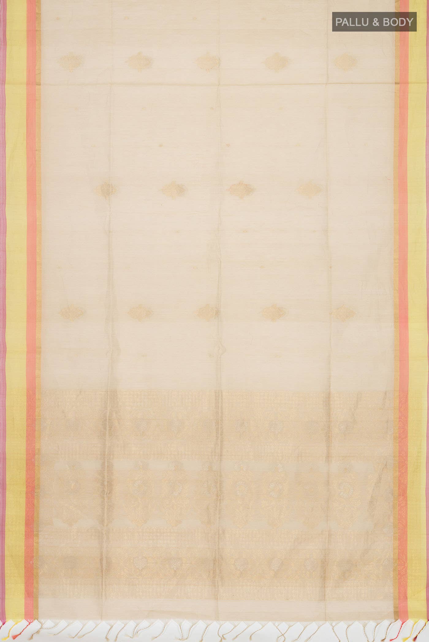 Beige Silk Cotton Saree