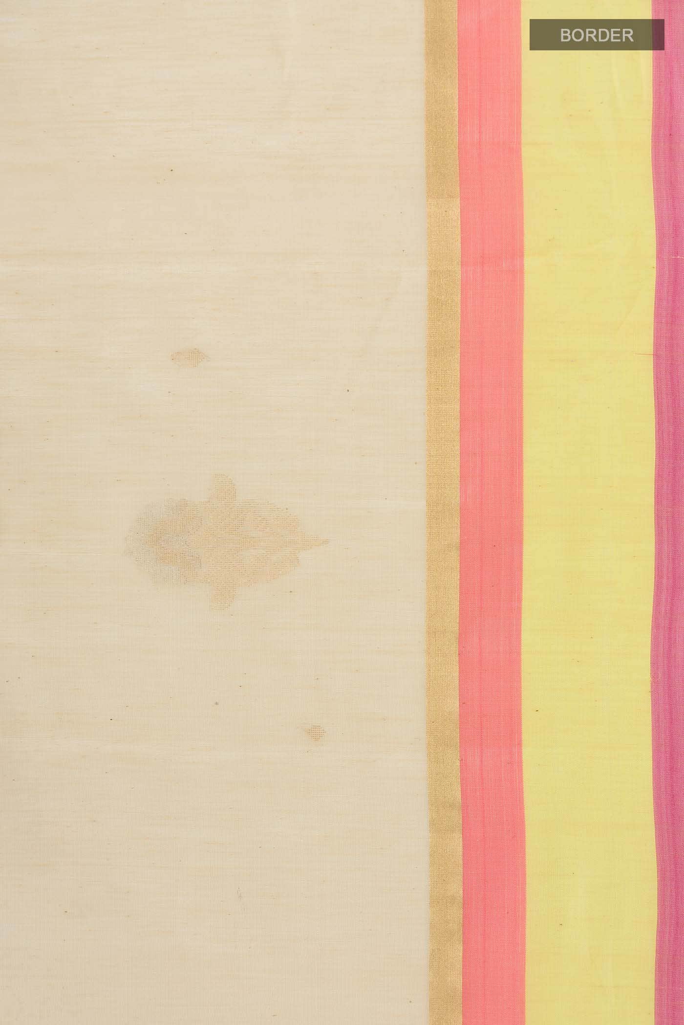 Cream Silk Cotton Saree
