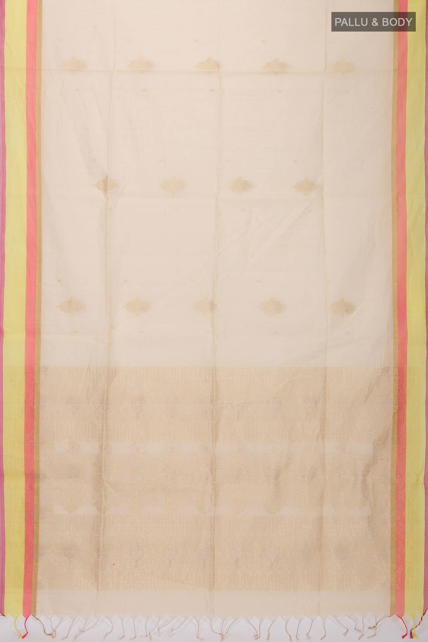 Cream Silk Cotton Saree