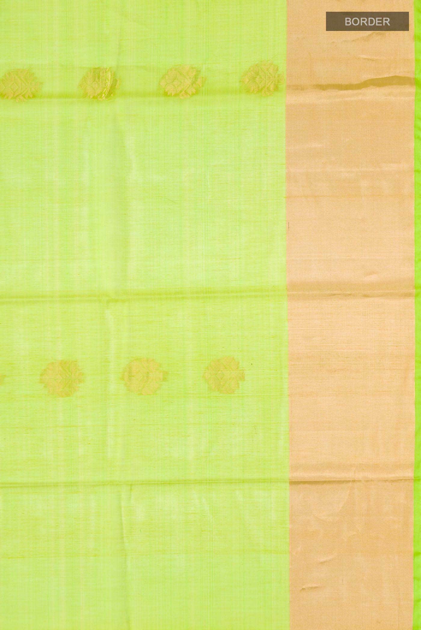 Parrot Green Silk Cotton Saree