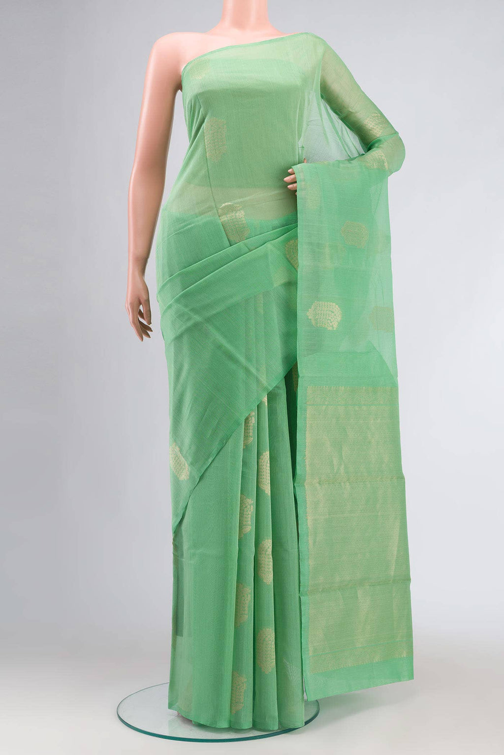 Green Silk Cotton Saree