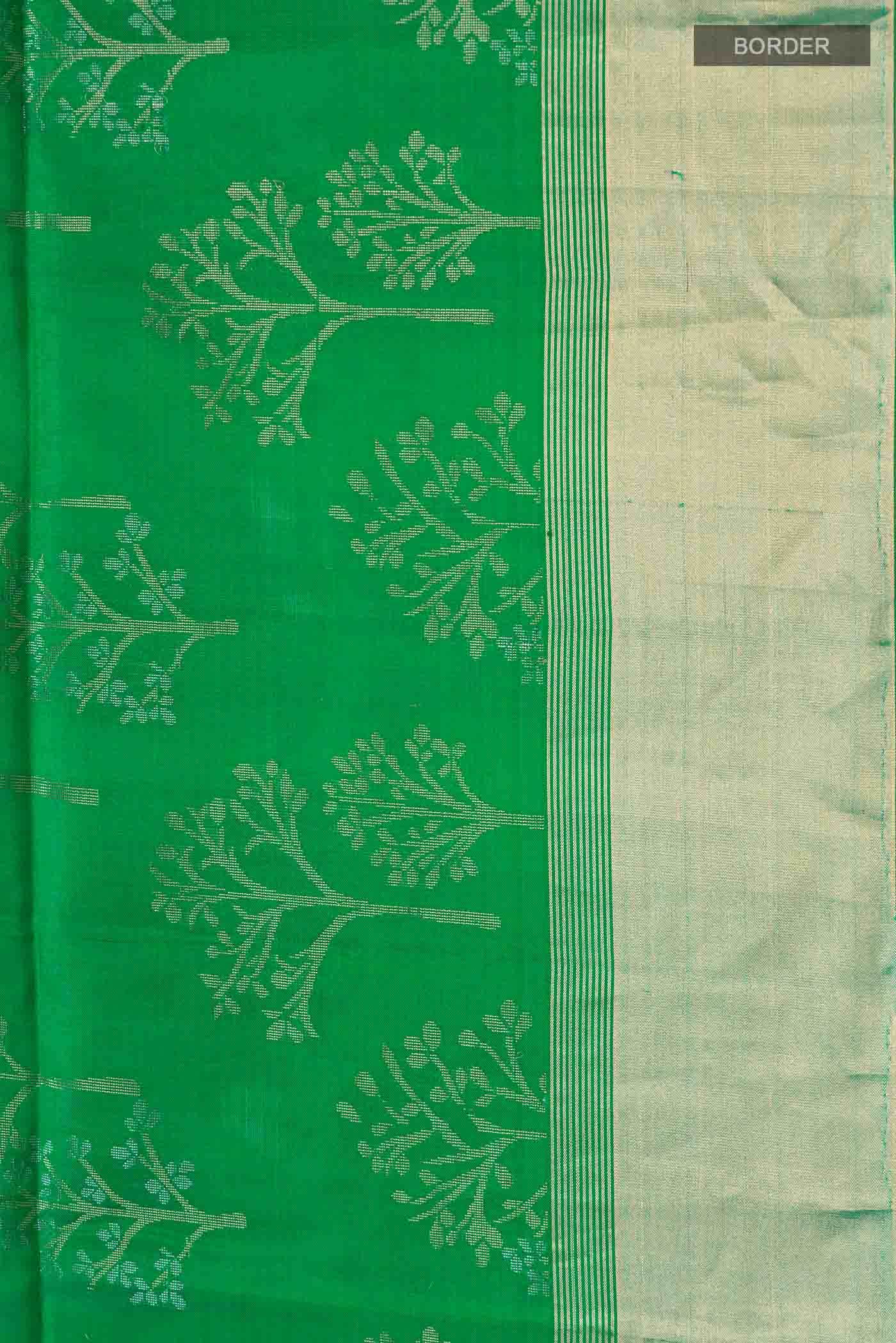 Green Dual Tone Soft Silk Saree