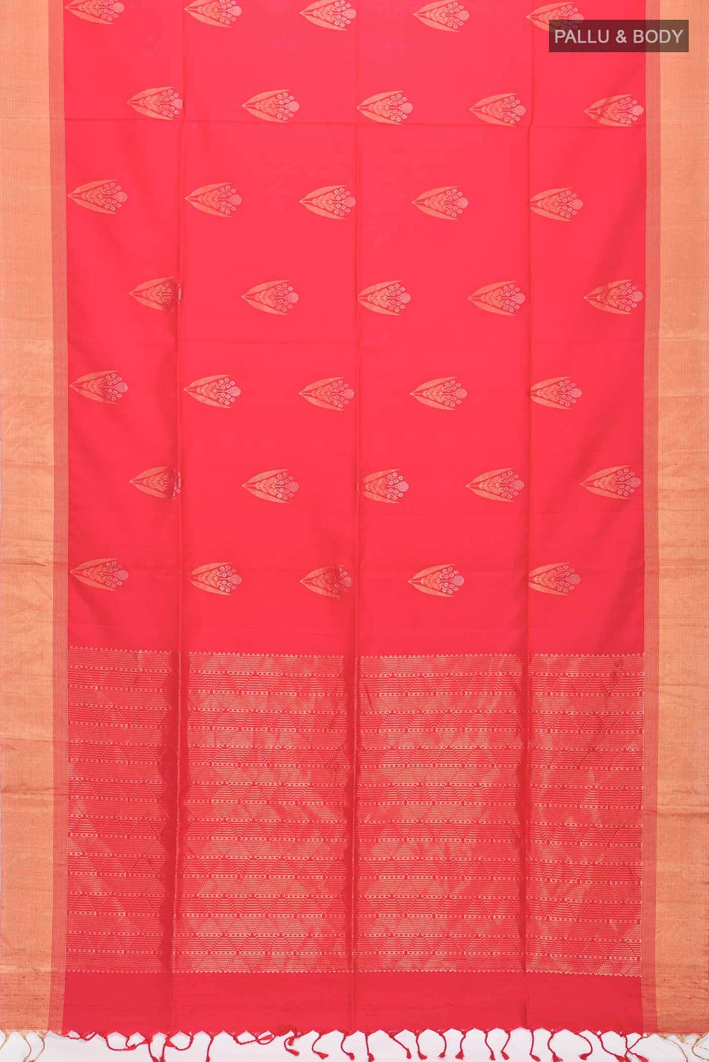 Red Dual Tone Soft Silk Saree