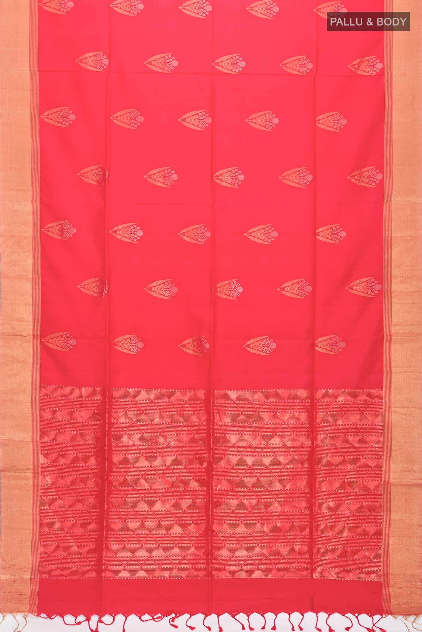 Red Dual Tone Soft Silk Saree