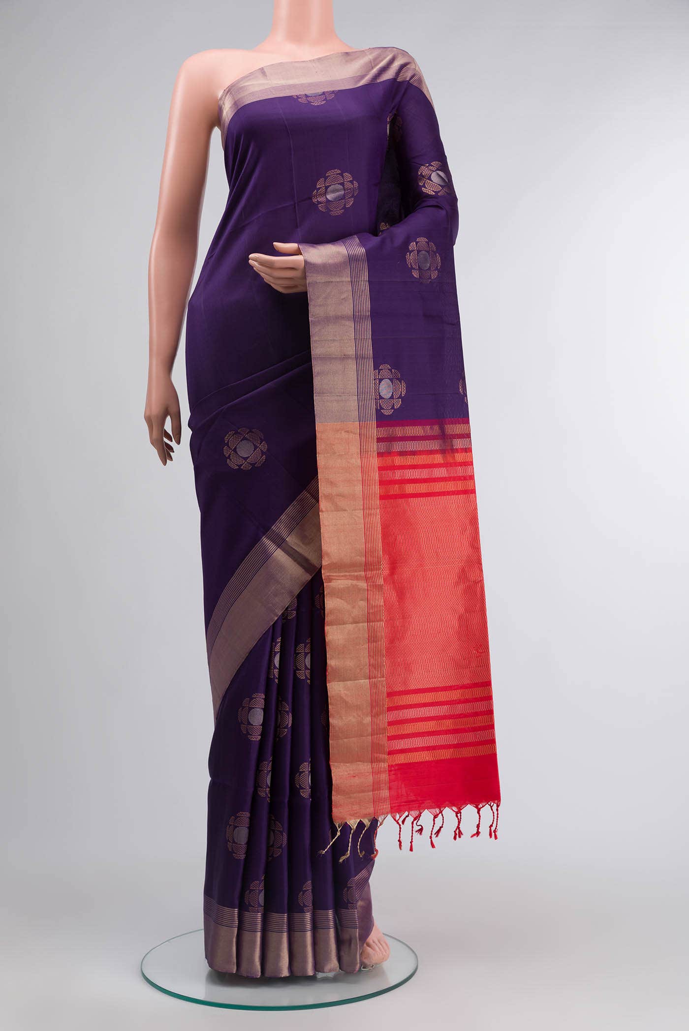 Violet Dual Tone Soft Silk Saree