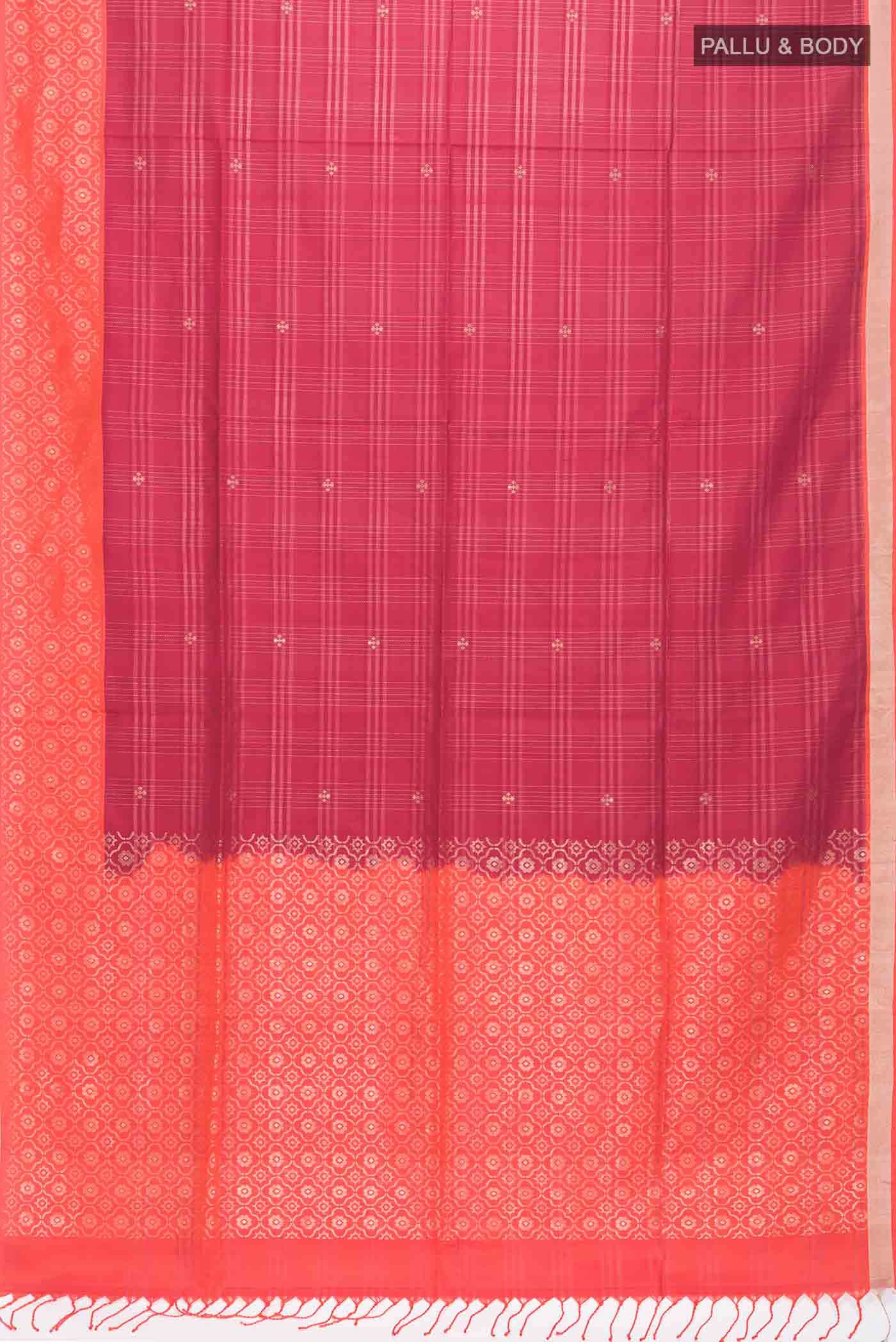 Maroon Dual Tone Soft Silk Saree