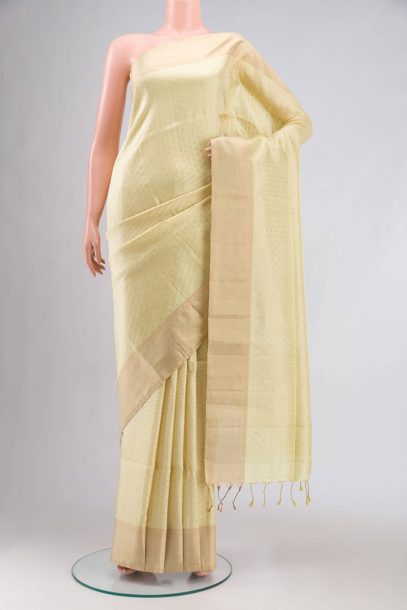 Lemon Yellow Soft Silk Saree