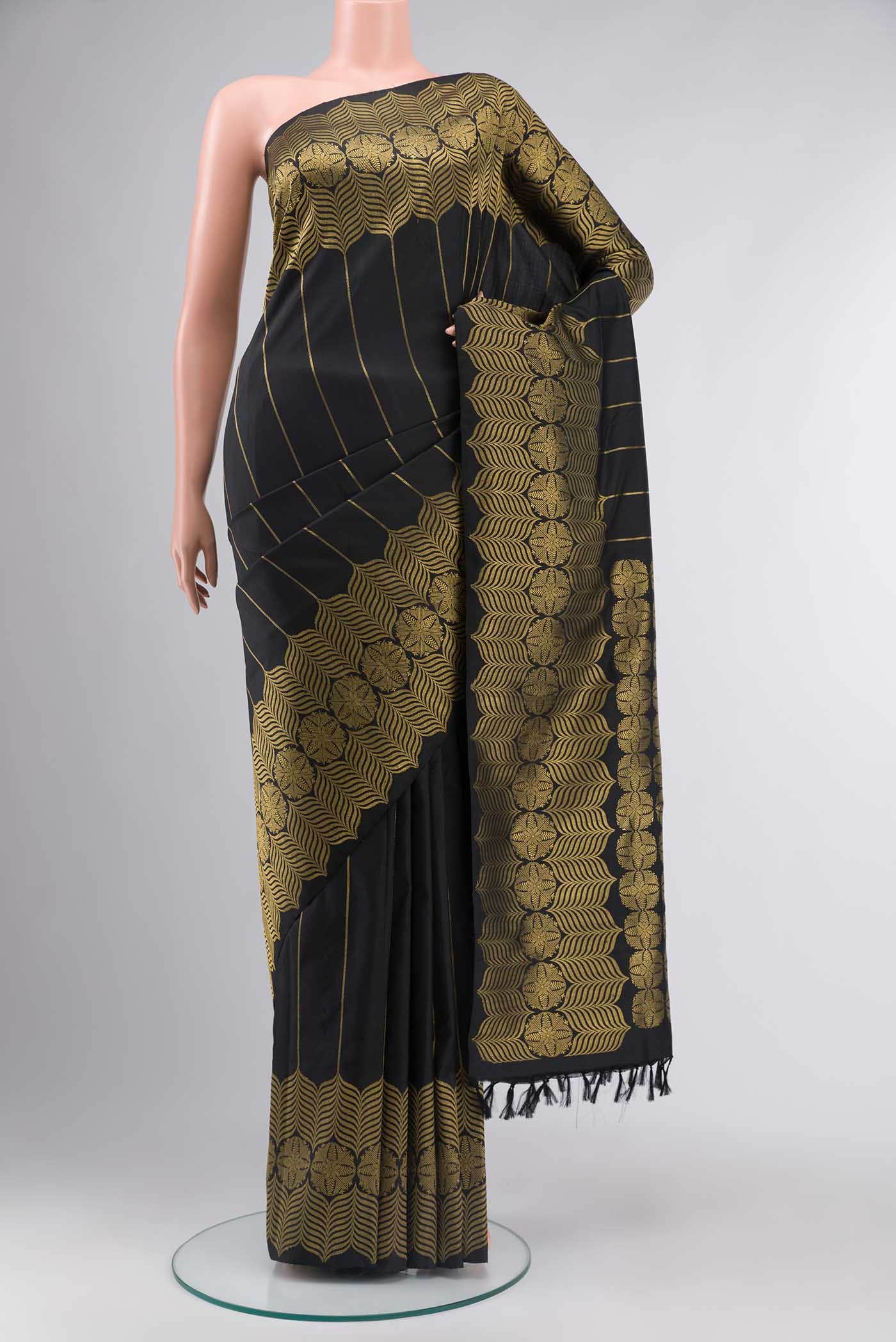 Black Kanchipuram Silk Saree
