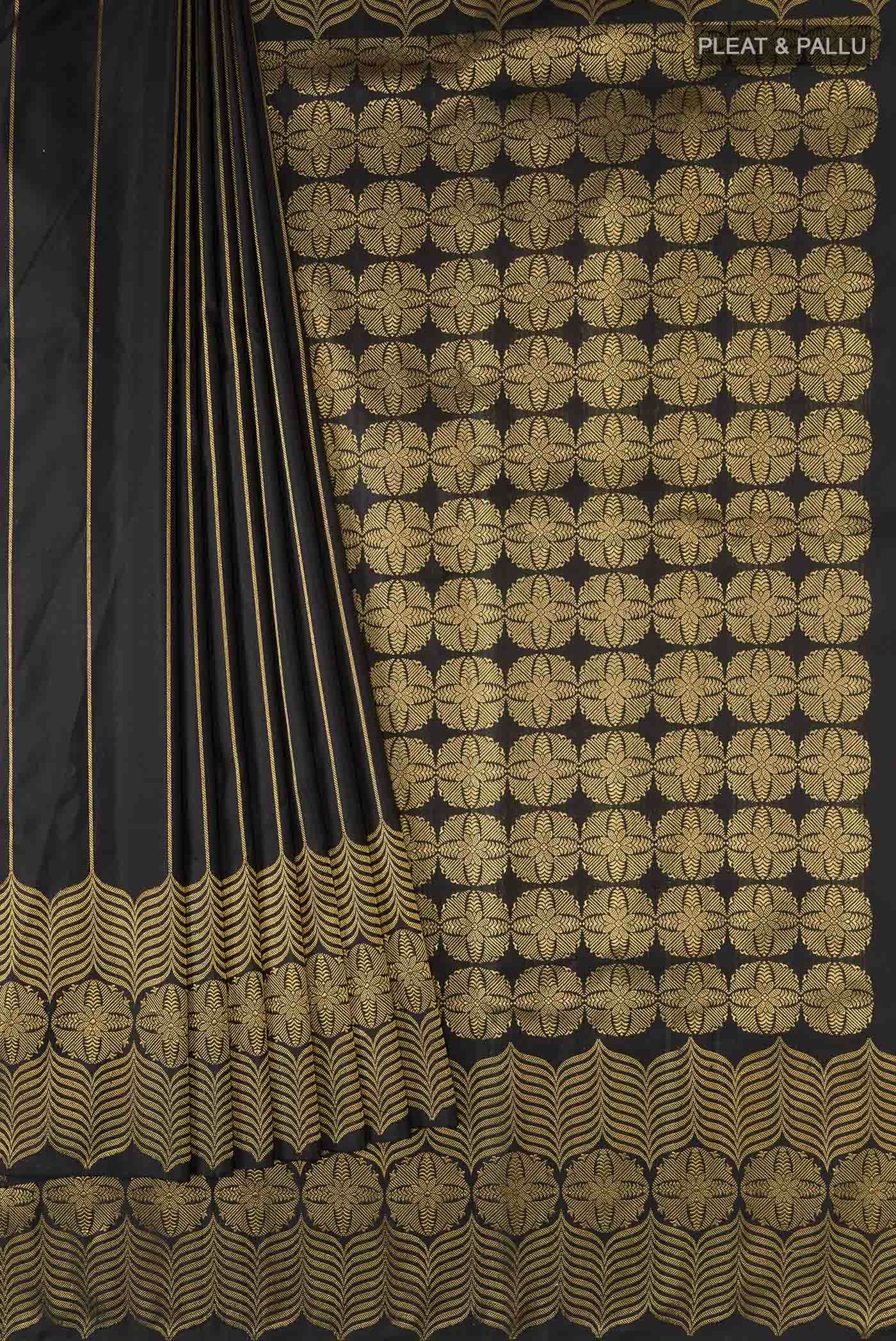 Black Kanchipuram Silk Saree