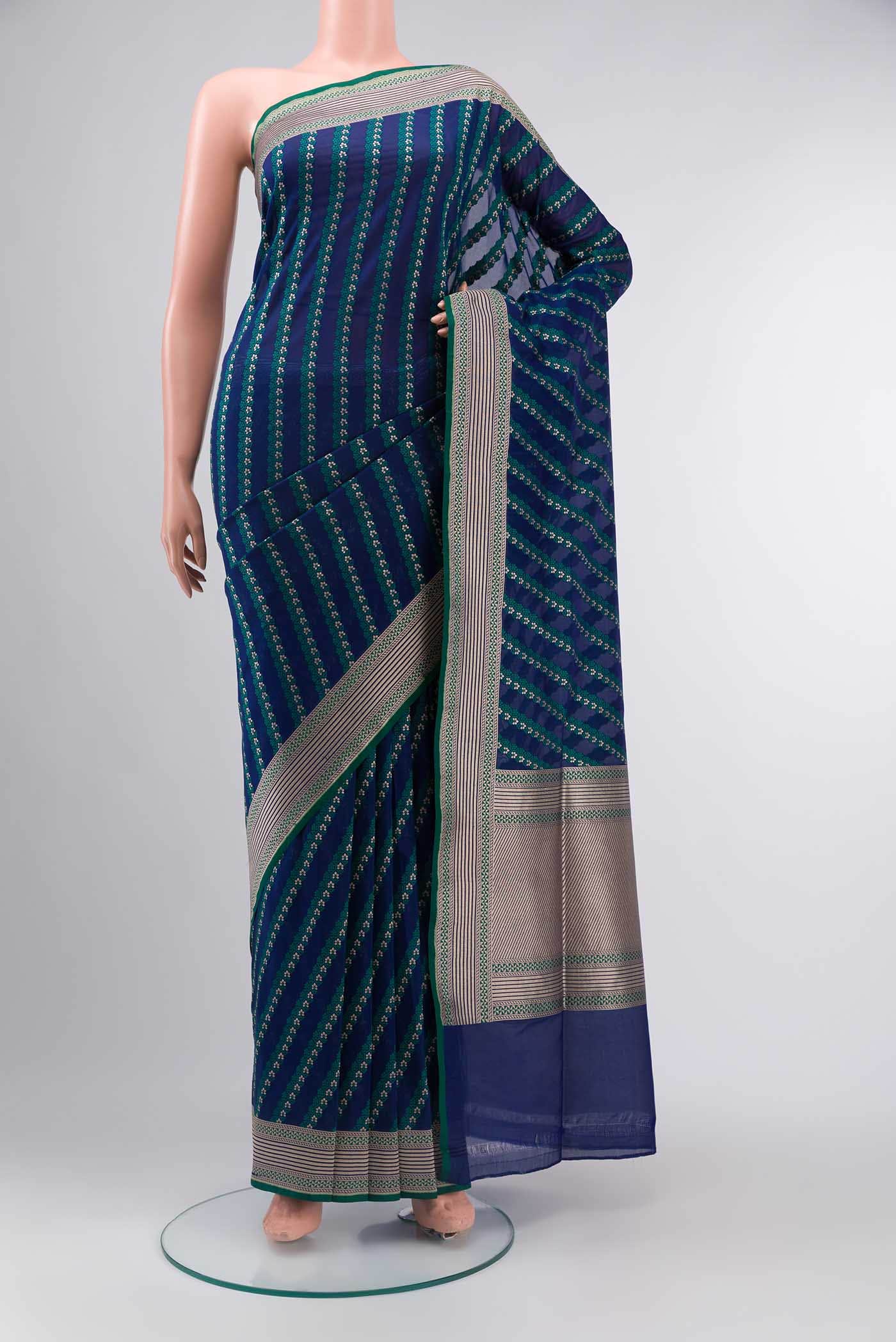 Blue Banarasi Silk Saree