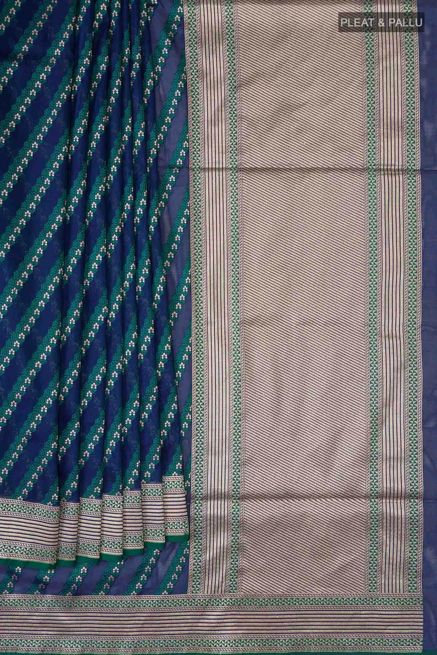 Blue Banarasi Silk Saree