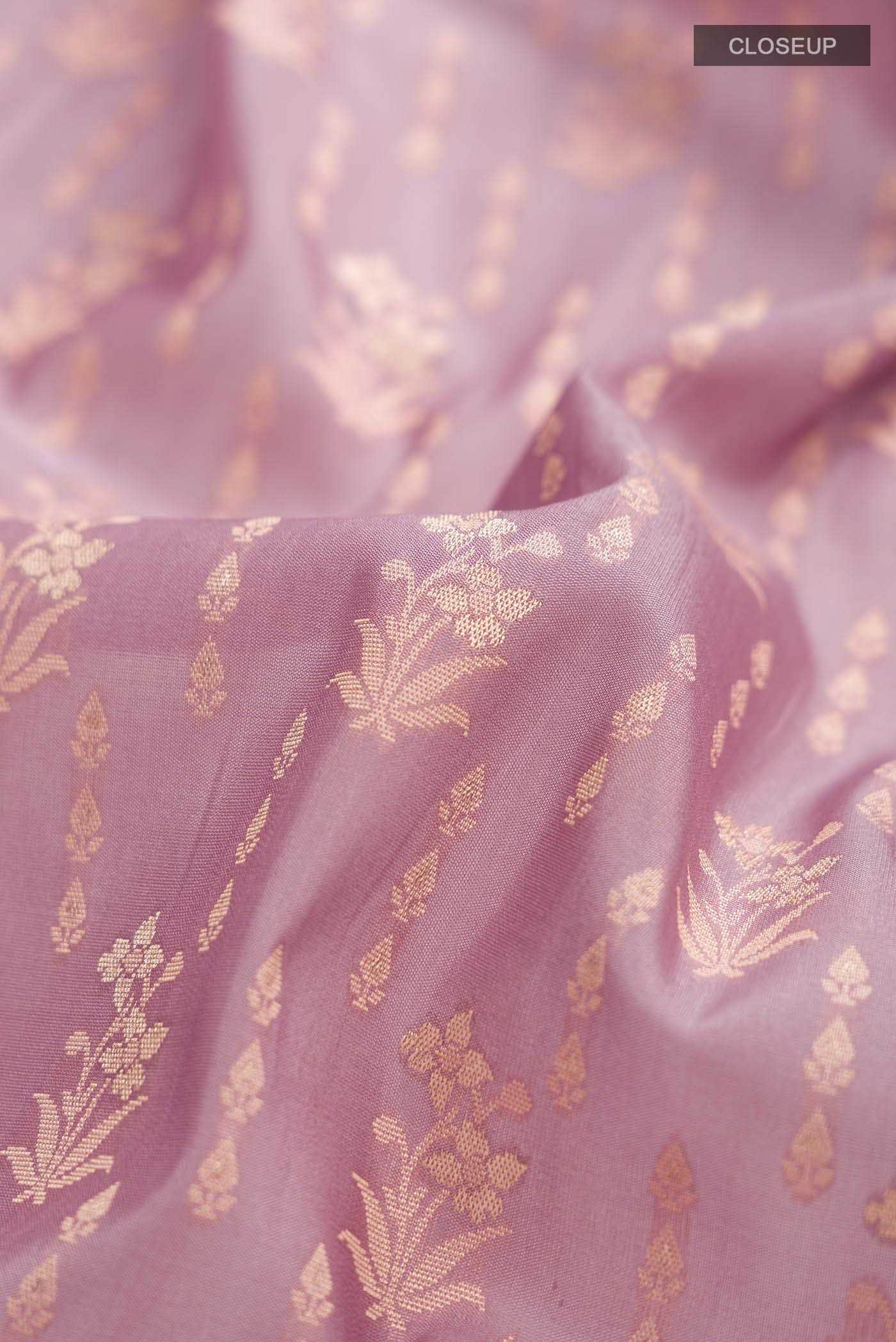 Lavender Banarasi Silk Saree