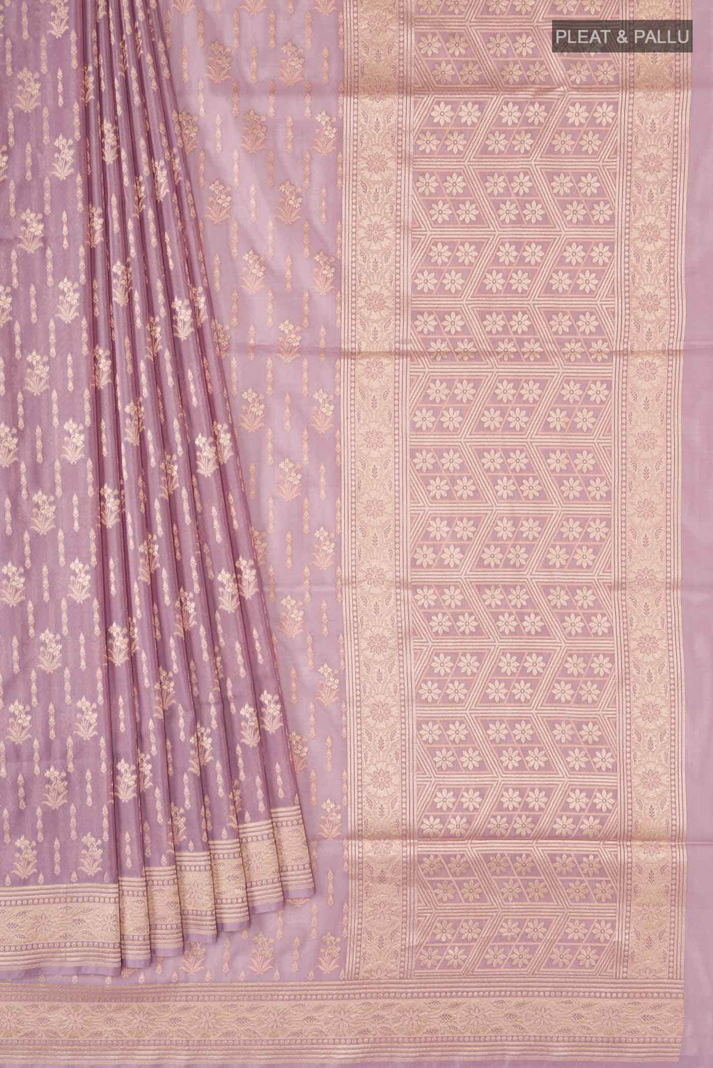 Lavender Banarasi Silk Saree