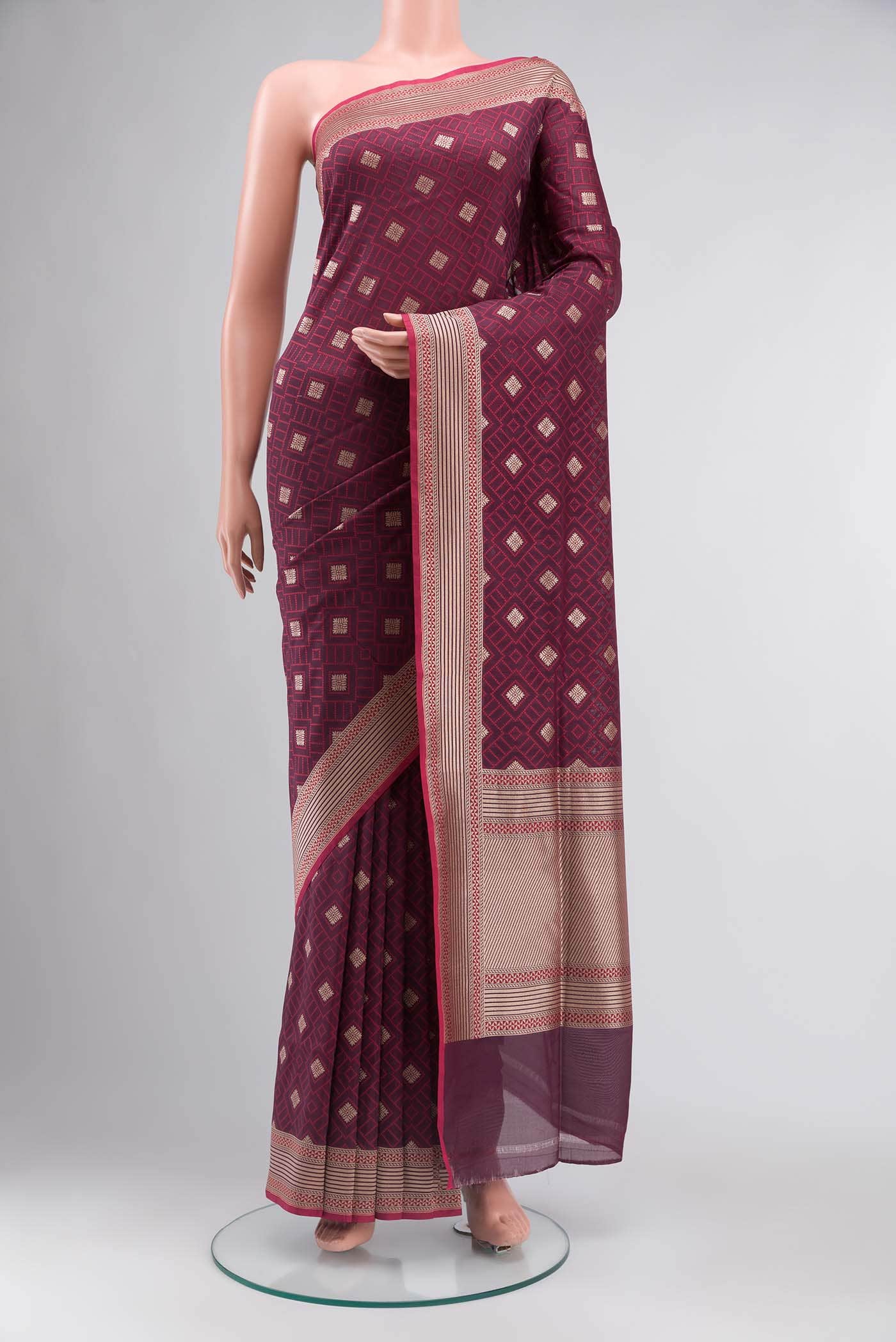 Purple Banarasi Silk Saree