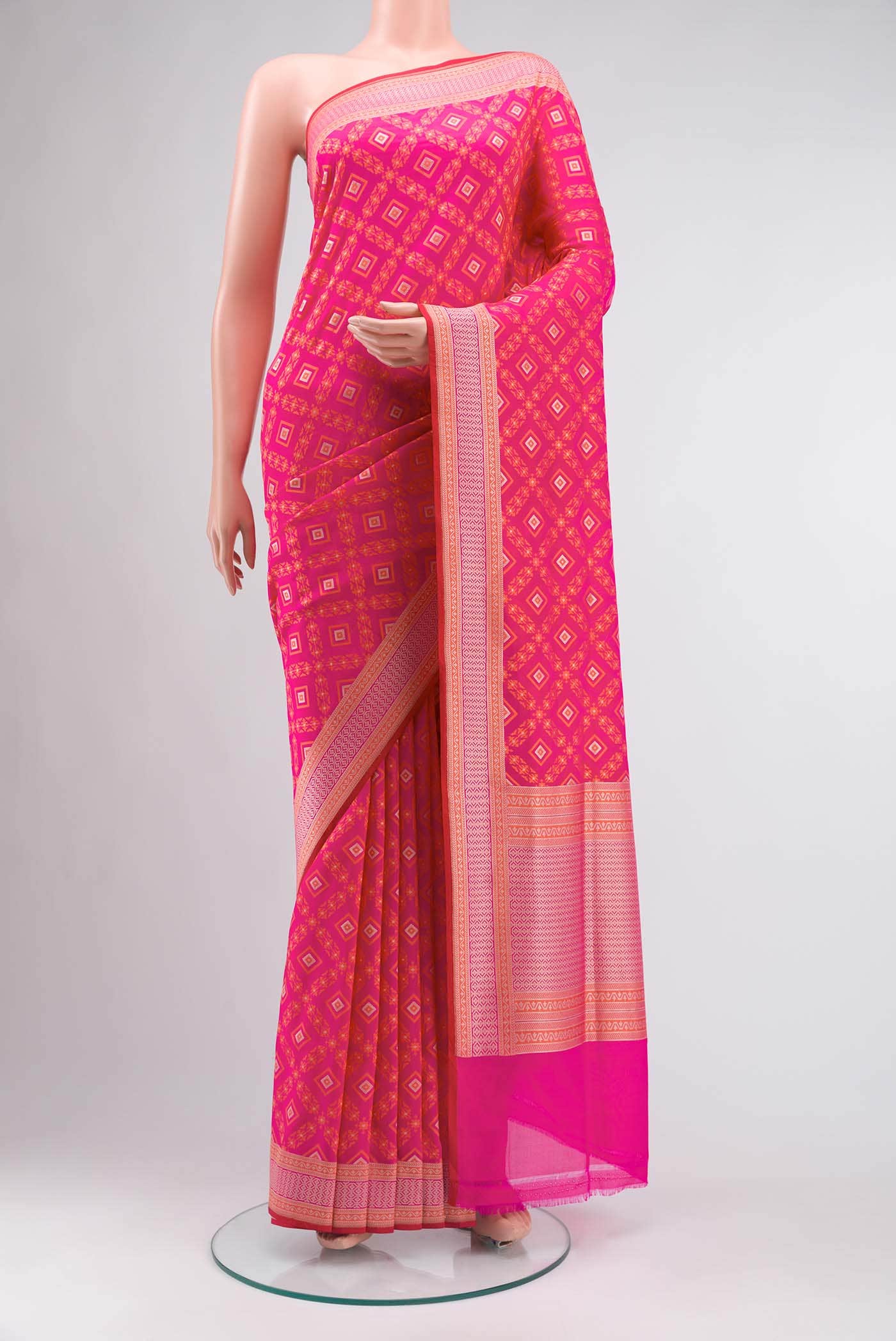 Pink Banarasi Silk Saree