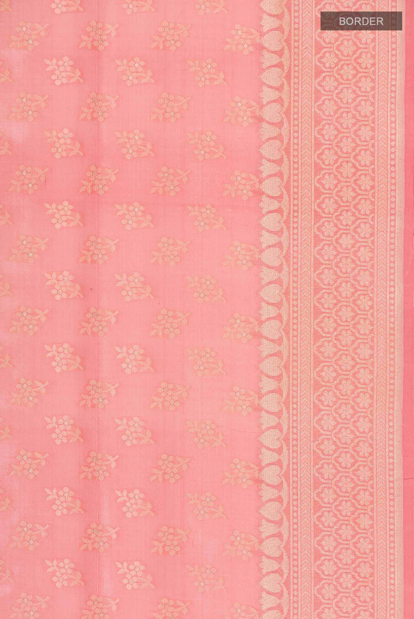 Peach Banarasi Silk Saree