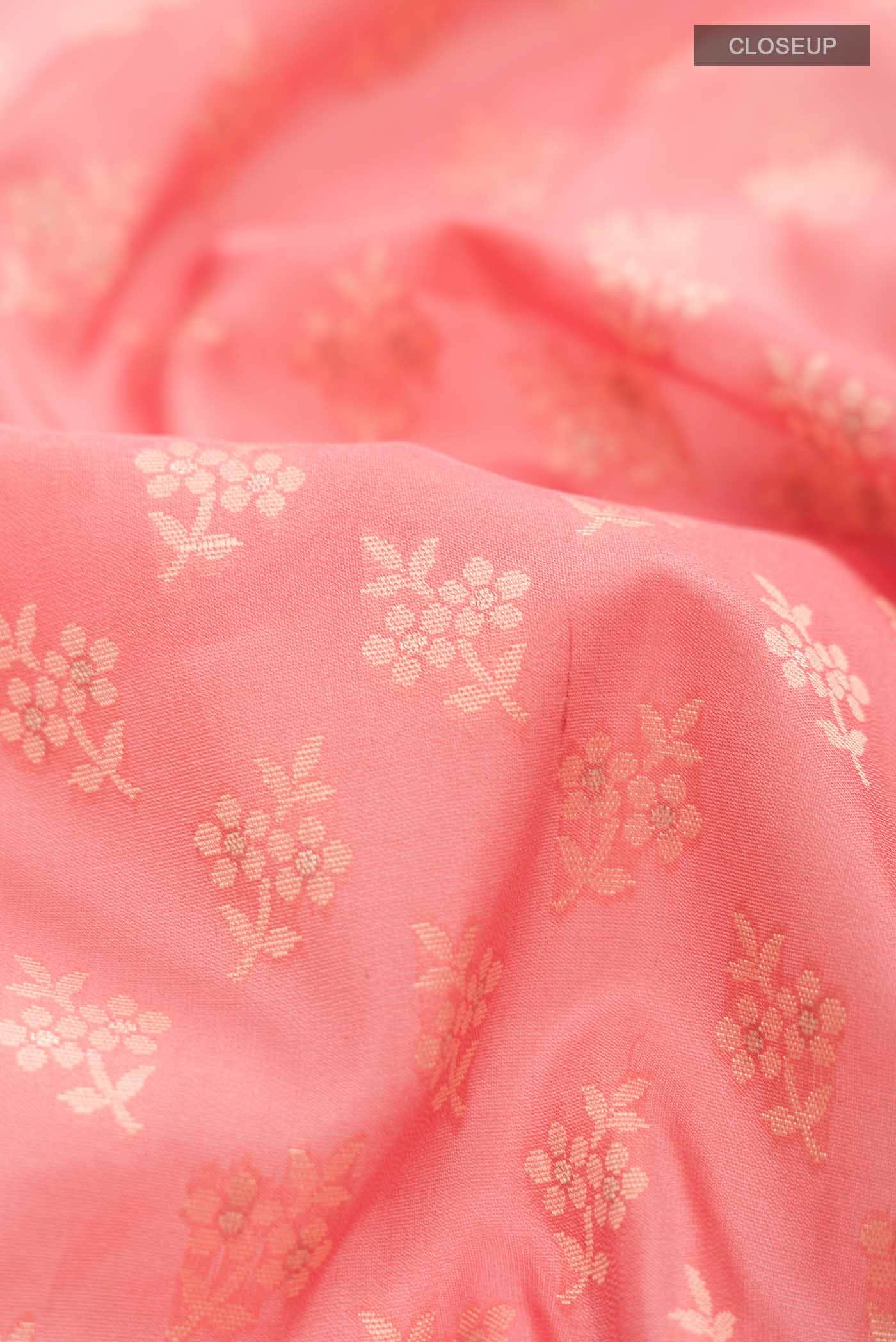 Peach Banarasi Silk Saree