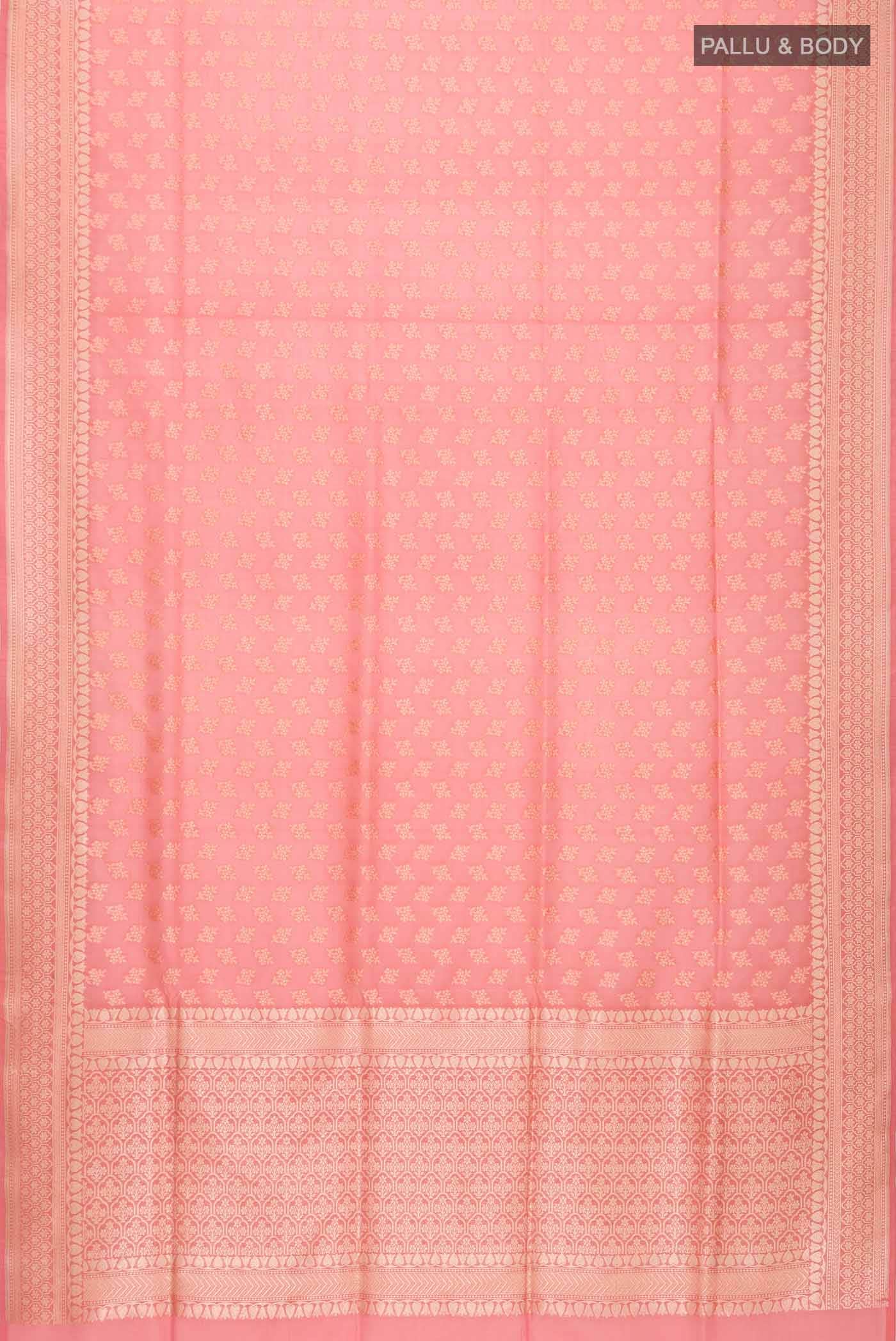 Peach Banarasi Silk Saree